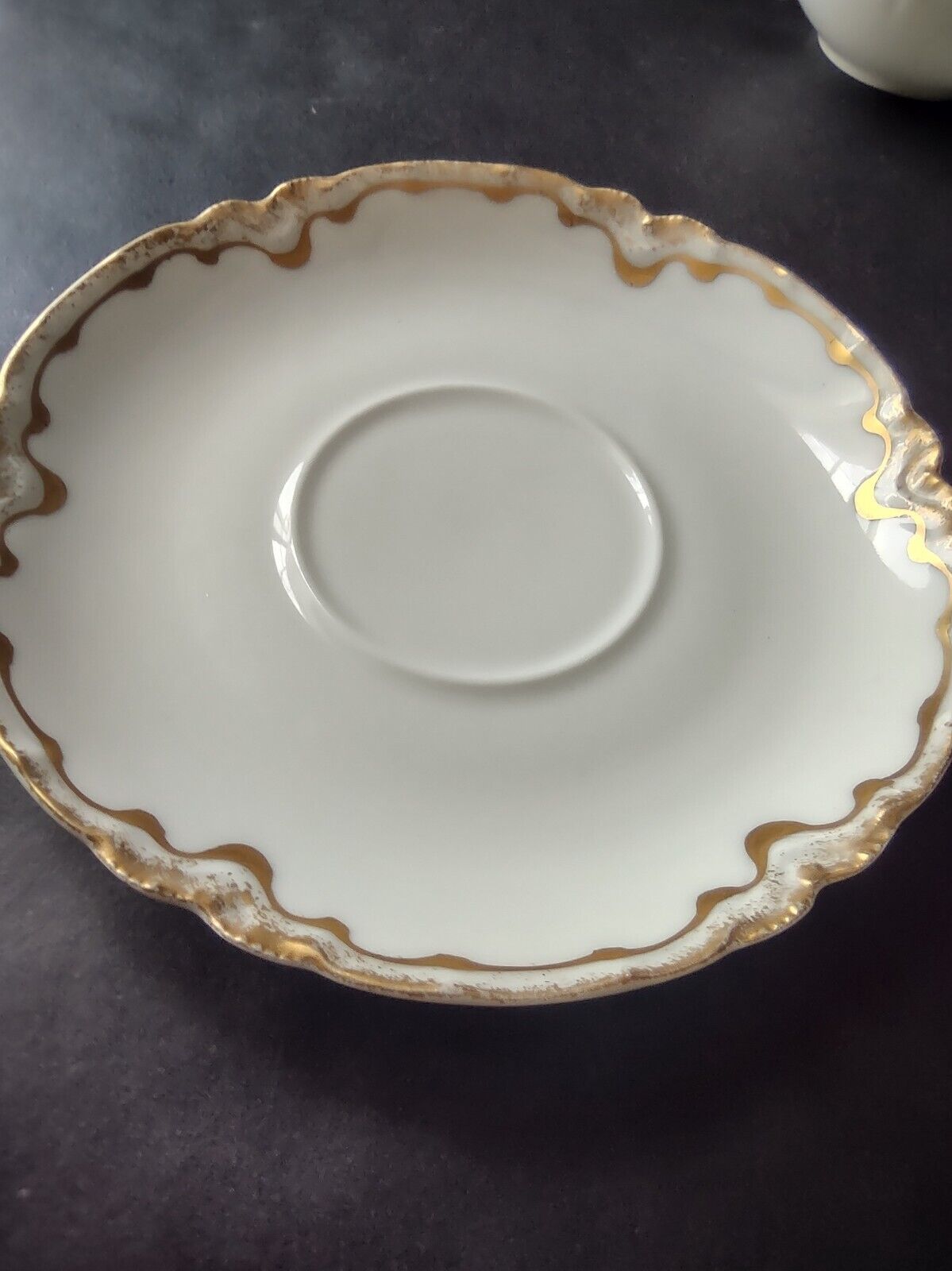 Haviland Limoges France Cup and Saucer White & Double Gold Trim (lot 643)