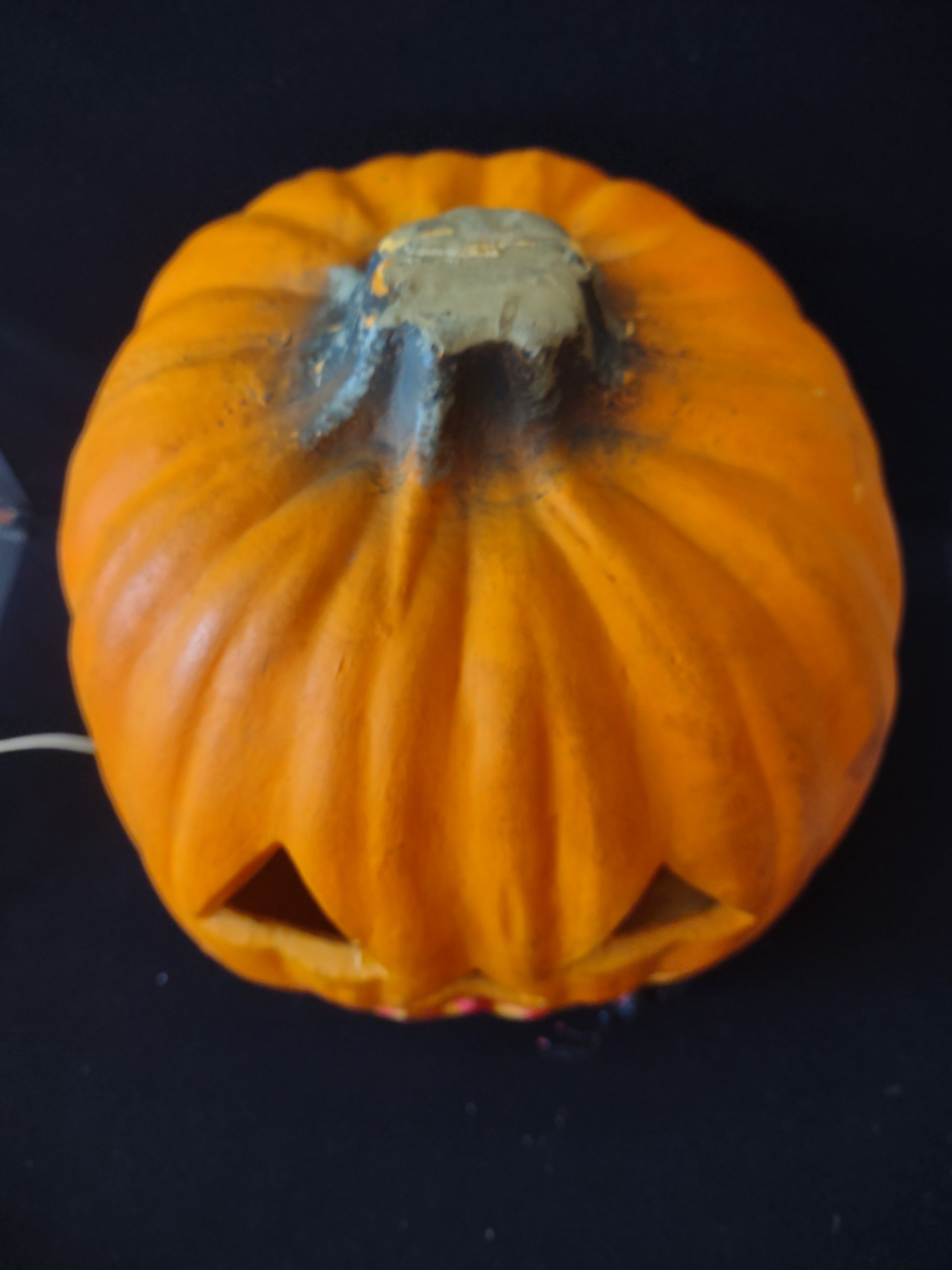 Vintage Lighted On/Off Switch Foam Pumpkin With Spider (Lot 3501)