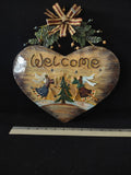Rustic Christmas Metal Welcome Heart Wall Door Decoration Angel Trumpet (Lot4519
