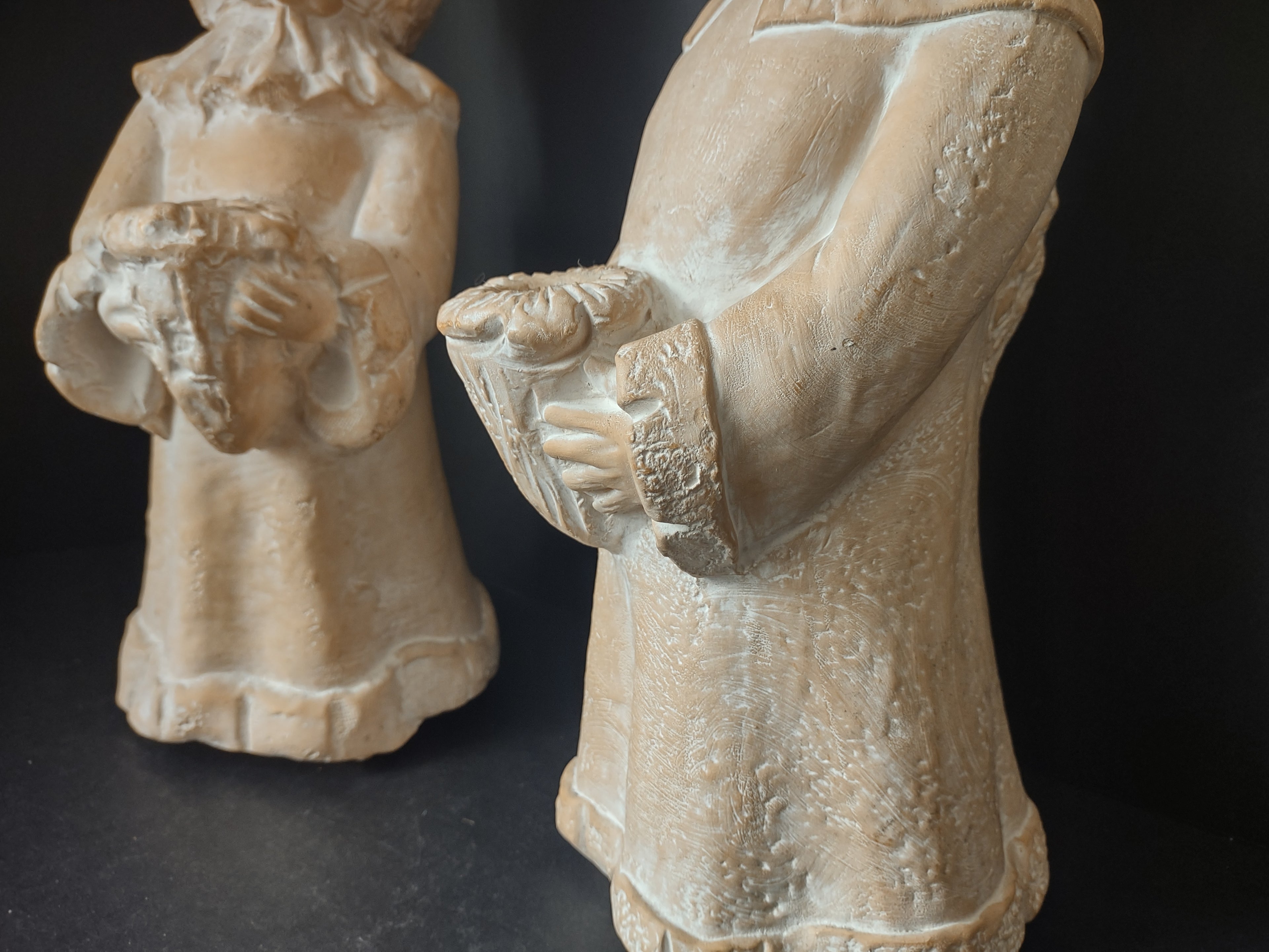 Christmas Decor Caroling Boy Girl Candle Holder 16" (lot 1259)