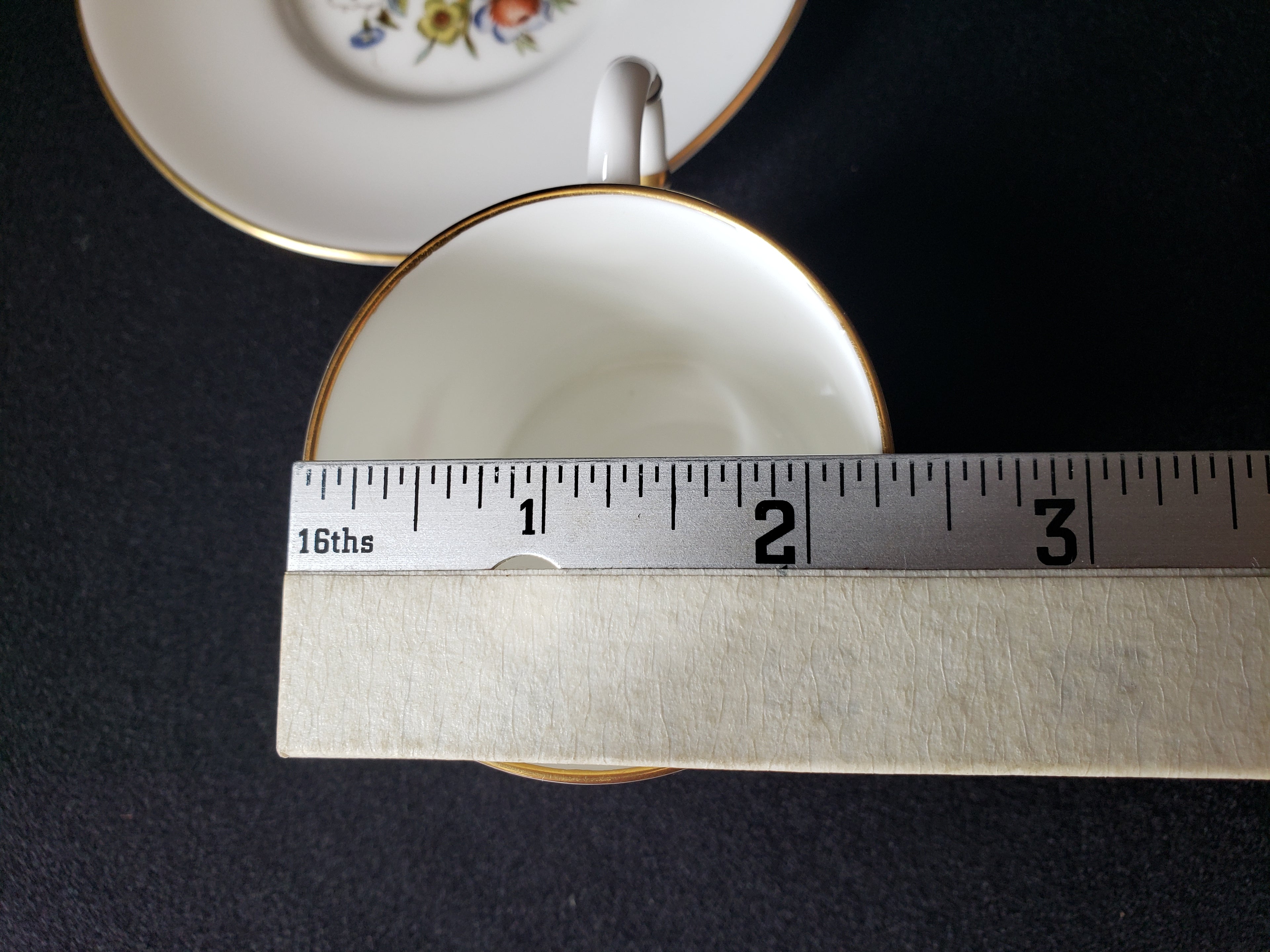 Vintage Royal Worcester Demitasse Cup with Saucer Roses (lot 2068)