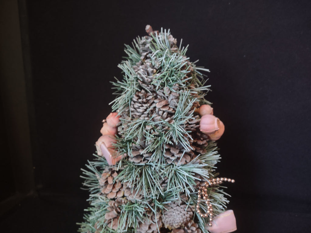 Mini Christmas Tree 12" Victorian Pink Pine Cone (lot 1686)