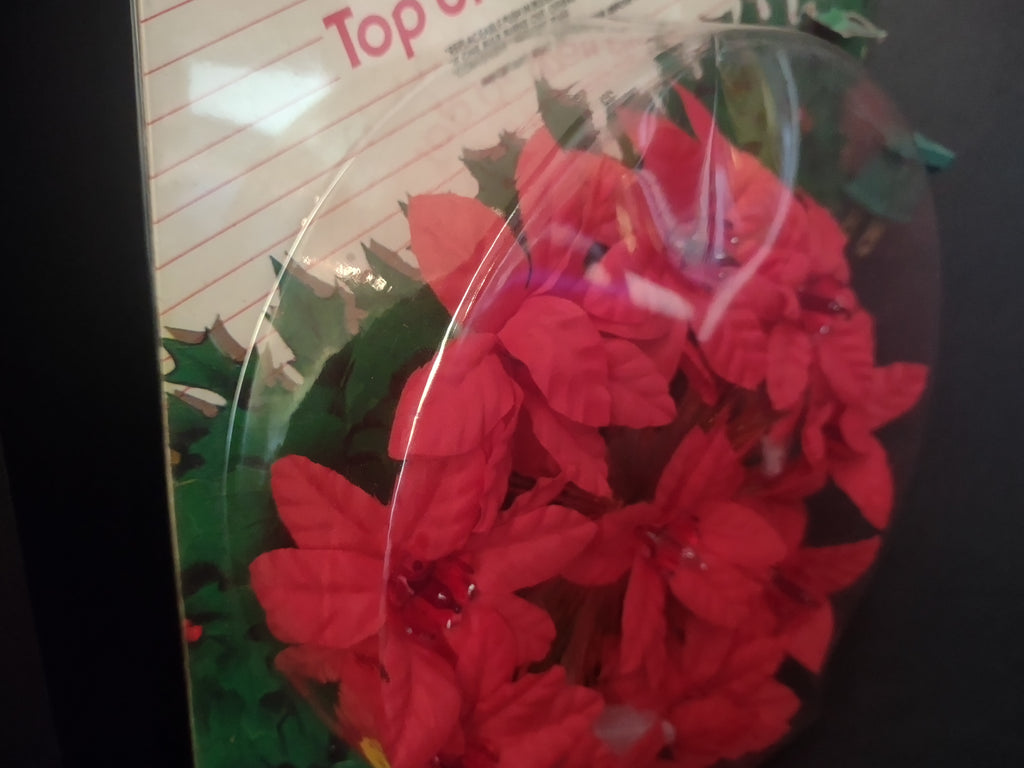 Christmas Poinsettia 10 Light Flashing Tree Top Wall Plaque Vintage (lot 1640)