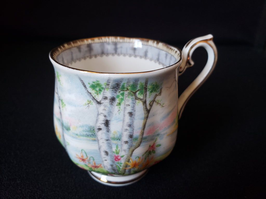 Vintage Royal Albert Silver Birch Demitasse Cup ONLY (lot 2030)