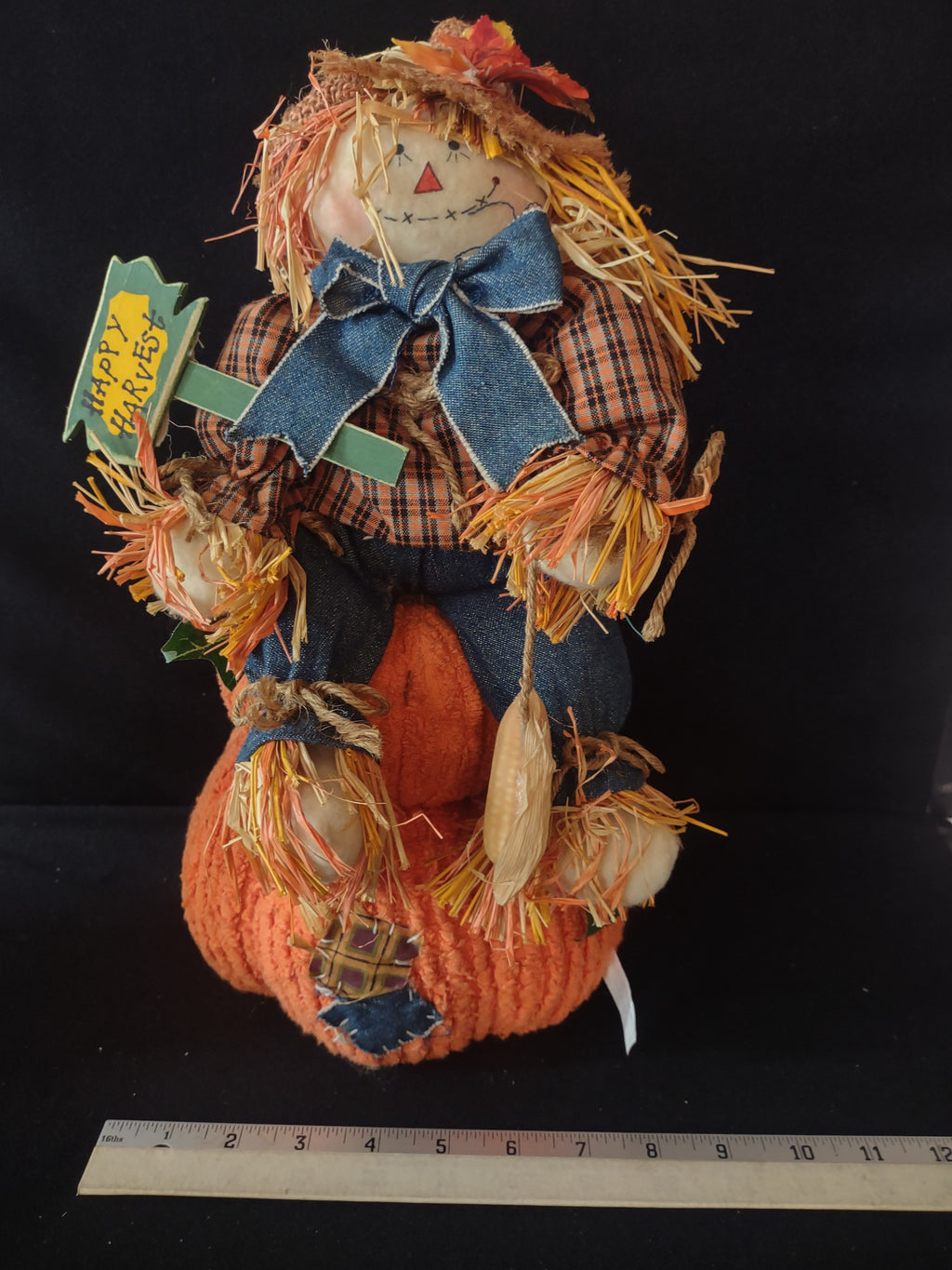 Halloween/Thanksgiving/Fall Plush Scarecrow On Pumpkins (Lot 3435)