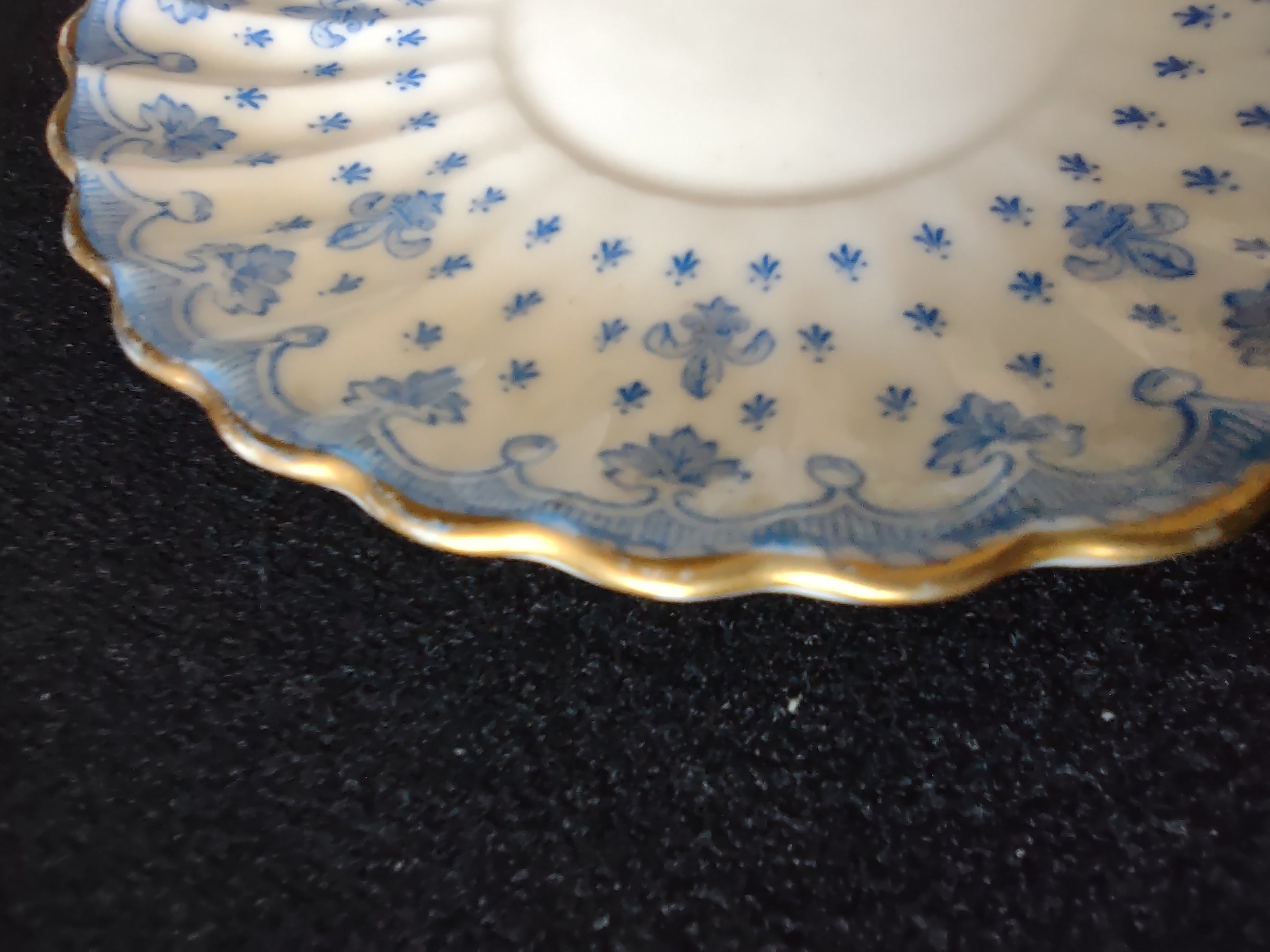 Vintage Copeland Spode Saucer Bone China Blue Fleur De Lis (Lot 5761)