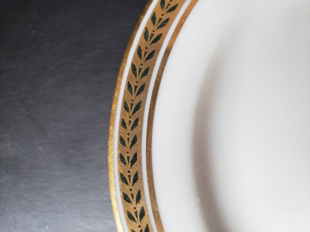 JP Limoges France Gold Trim Green Laurel 2 x Bread/Butter Plate (lot 601)