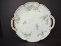 Vintage Haviland Limoges France Cake Serving Plate Blue Rose Gold Trim (lot 503)