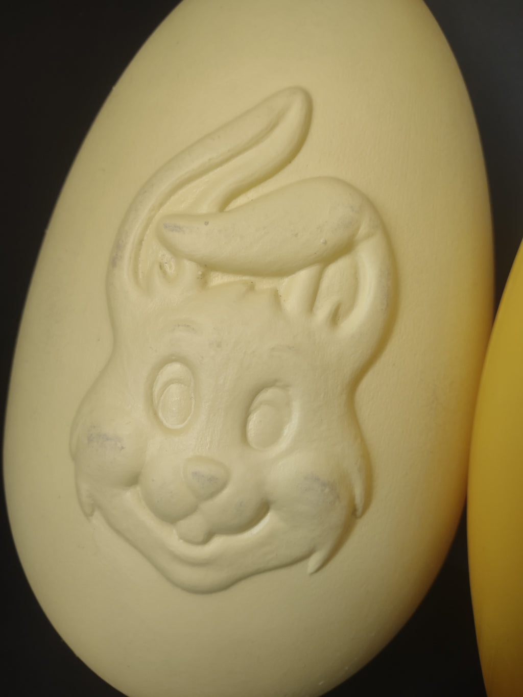 Vintage Blow Mold Easter Egg Blue Yellow with Bunny 12" (lot 1473)