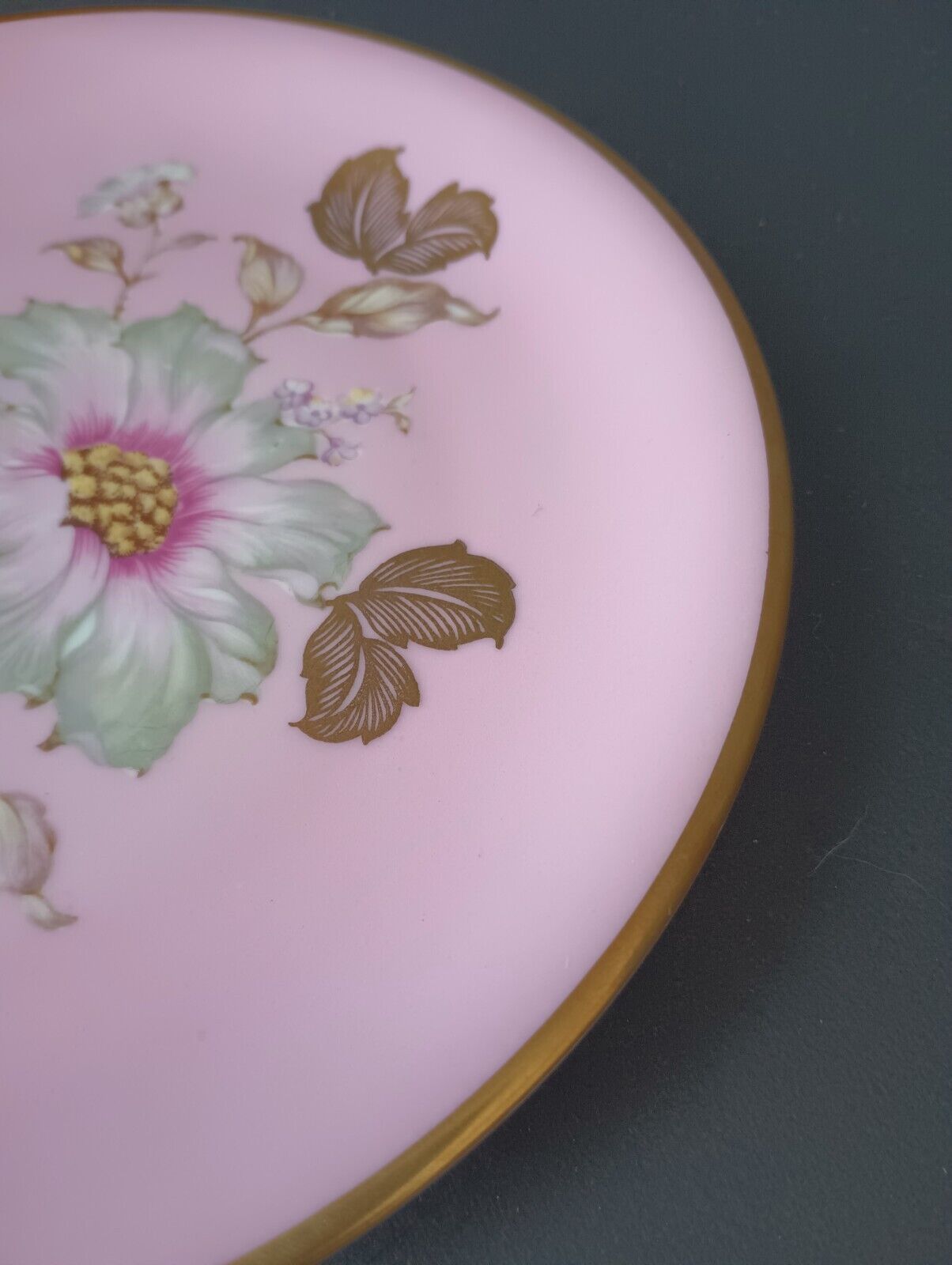 Set of 2 Dessert Plate Bavaria Pink Turquoise Flower 7-3/4" (lot 377)