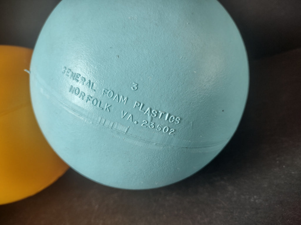 Vintage Blow Mold Easter Egg Blue Yellow with Bunny 12" (lot 1473)
