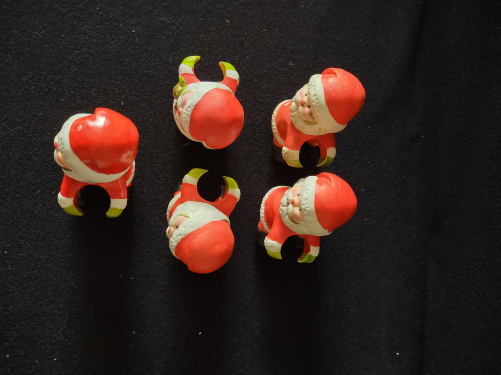 Christmas Santa Claus Candle Crawlers 3 Right 2 Left Set Of 5 (Lot 4333)