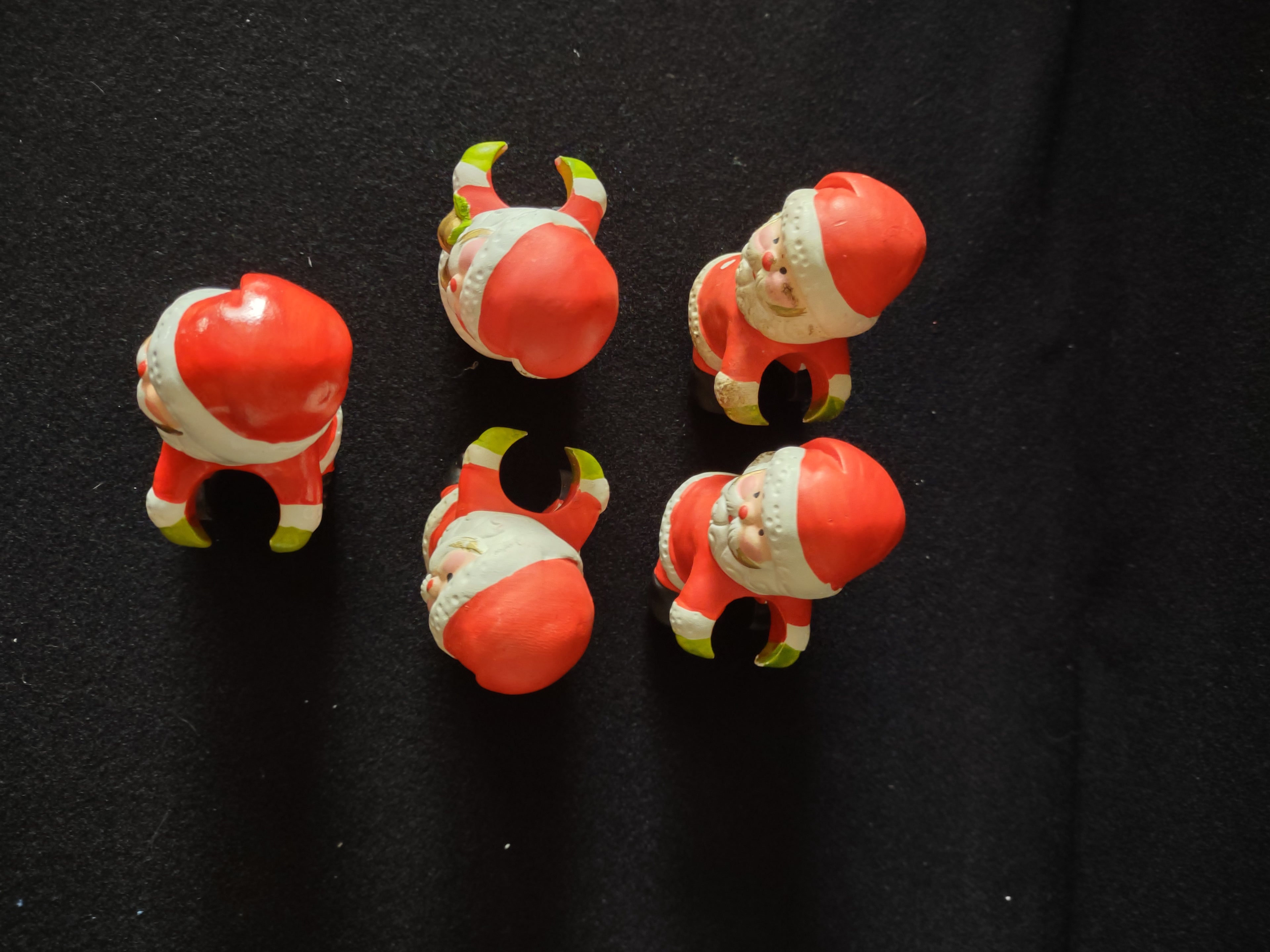 Christmas Santa Claus Candle Crawlers 3 Right 2 Left Set Of 5 (Lot 4333)