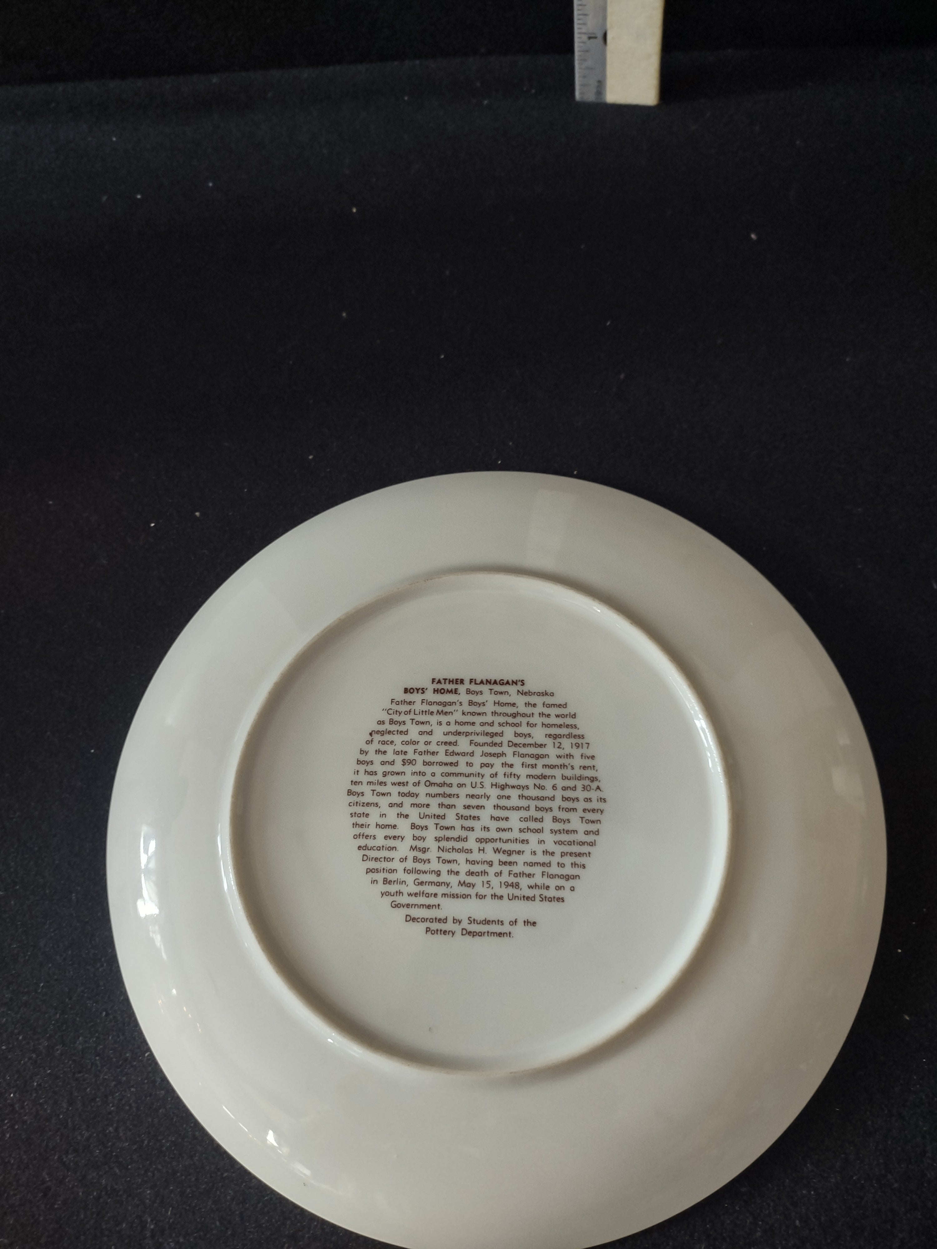 Vintage Father Flanagan's Boys' Home 8 " Plate (Lot 3309)