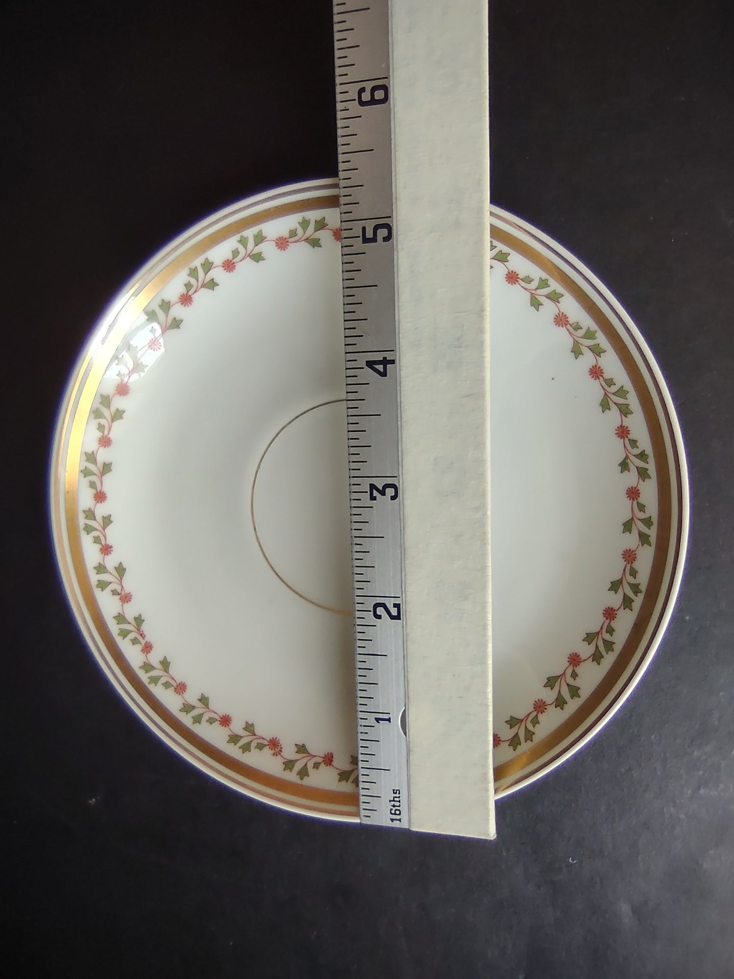 Old Abbey France Limoges Saucer ONLY Clover Gold Trim (lot 868)