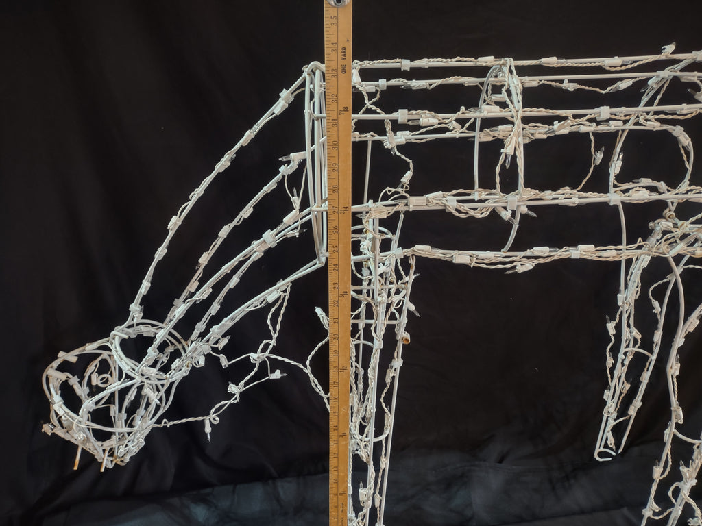 Vintage Christmas White Wire Deer Doe 34" Tall Large IMPERFECT (lot 2413)