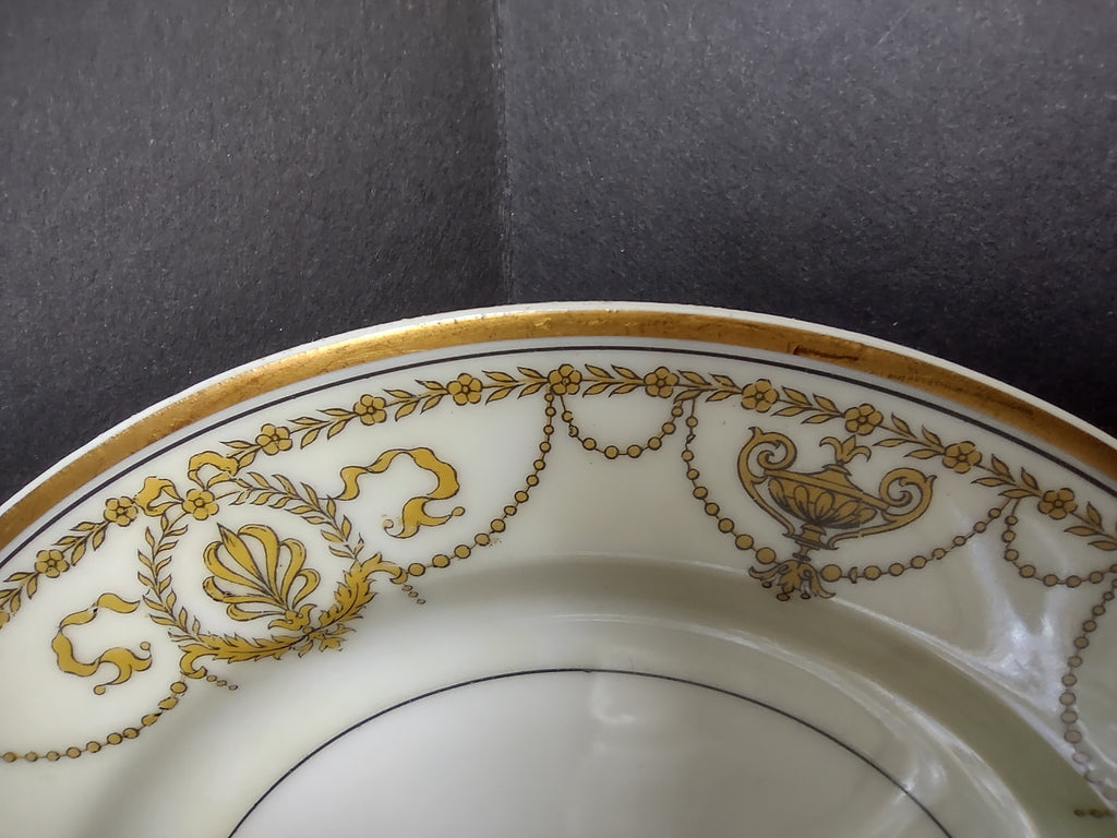 Haviland Limoges Eugenie 8 x Bread Plate Yellow Laurel Swag Ribbon (lot 940)