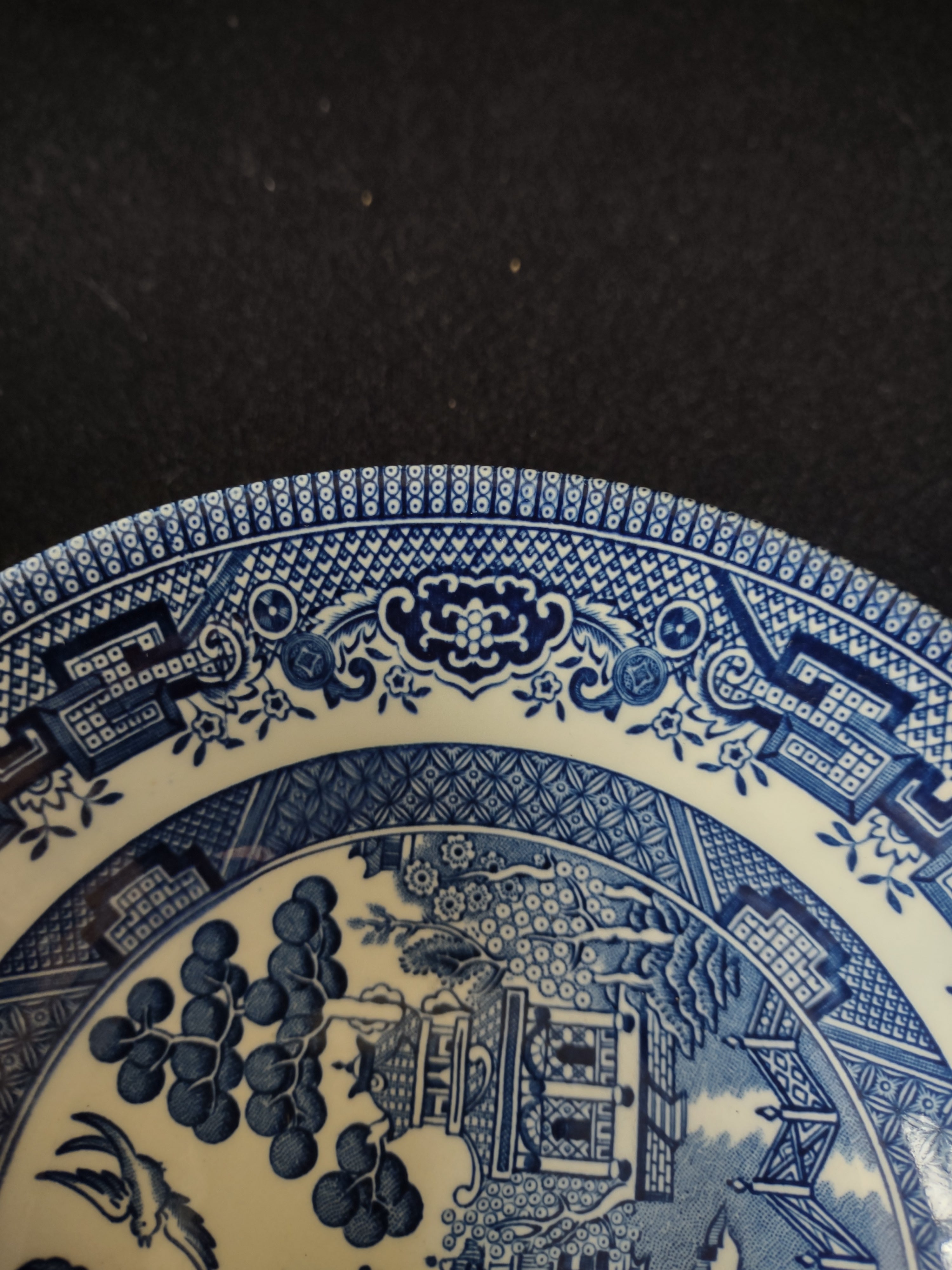 Vintage Churchill Teacup Cereal Bowl Ironstone Blue Willow Set Of 2 (Lot 5586)