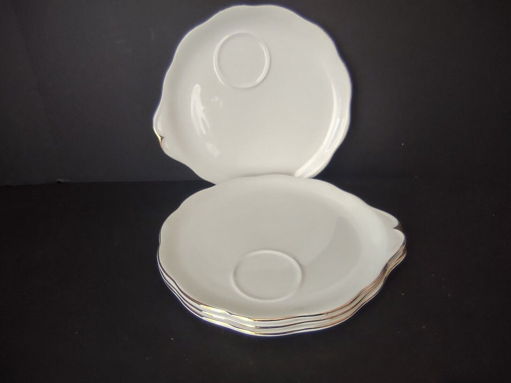 Set of 4 Royal Albert Dessert Plate White Gold Rim (lot 434)
