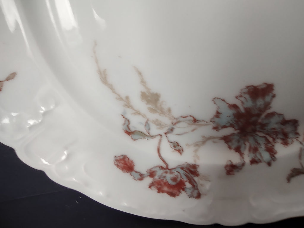 Haviland Limoges Blue Red Flower Luncheon Plate T.M. James & Sons (lot 953)