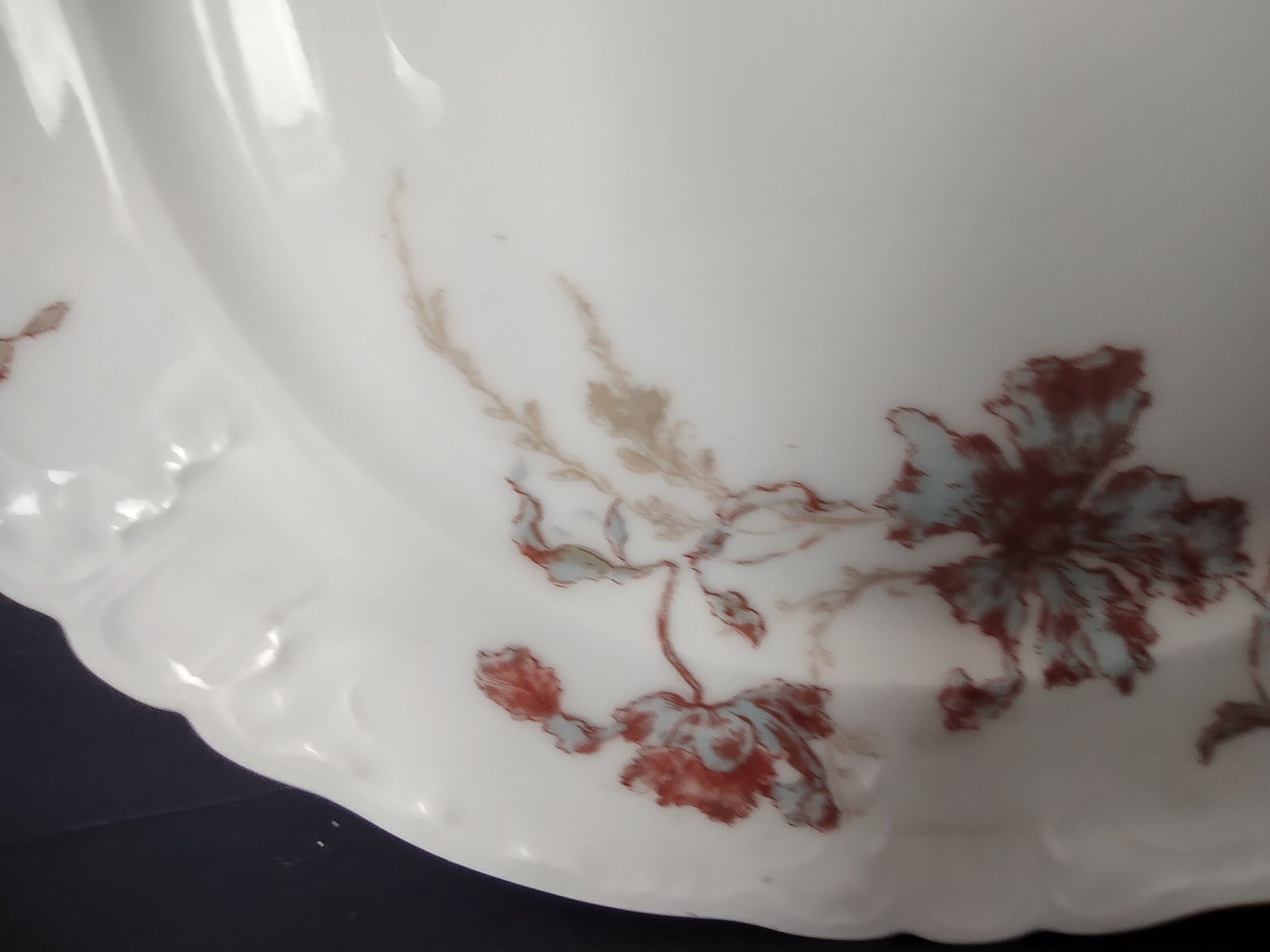 Haviland Limoges Blue Red Flower Luncheon Plate T.M. James & Sons (lot 953)
