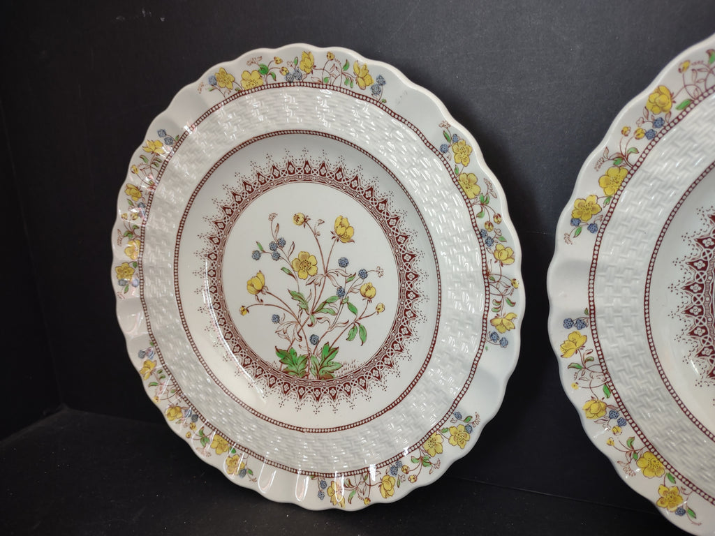 Vintage Spode Buttercup Dessert Plate x 3 English Countryside Ironstone lot 5741