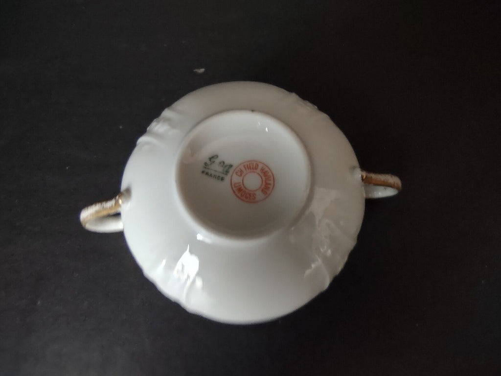 GDA CHf Haviland Limoges Gold Trim Pink Rose Swag Garland Bullion Cup (lot 483
