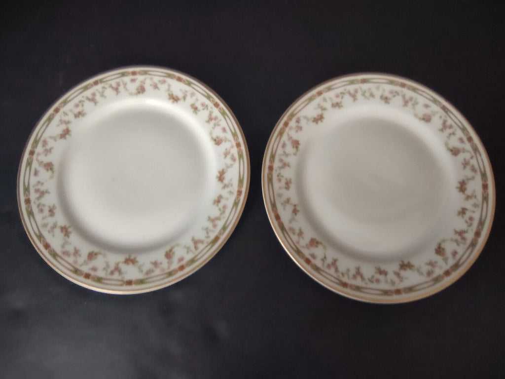 Haviland Limoges Schleiger 346 Red Rose 2 x Bread Butter Plate 6-1/4" (lot 546)