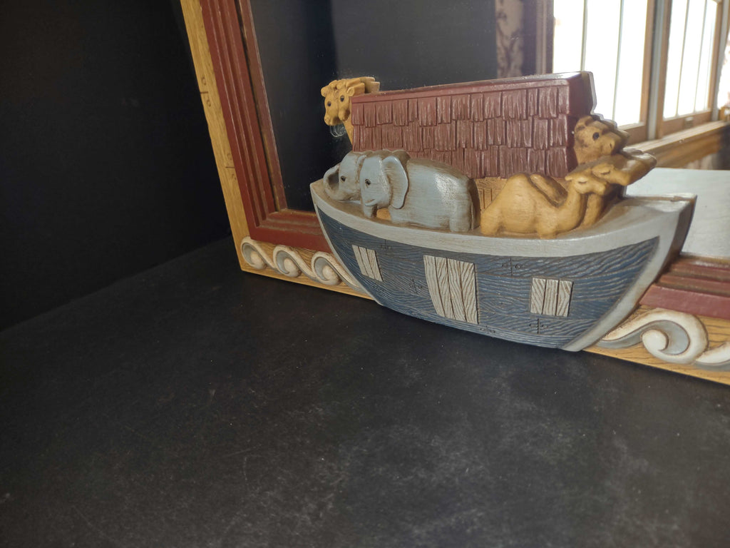 Home Interiors Mirror Kid Noah's Ark Plastic Frame 17"x14" (2578c)
