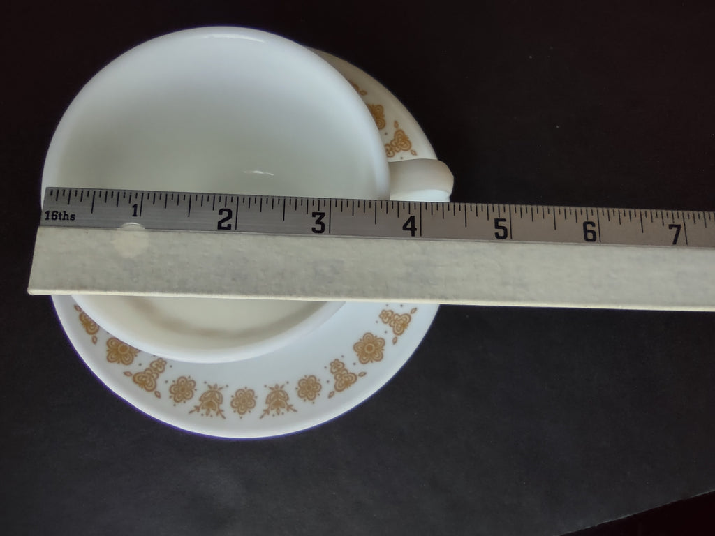 Corelle 8 x Teacup Saucer Golden Butterfly (lot 1207)