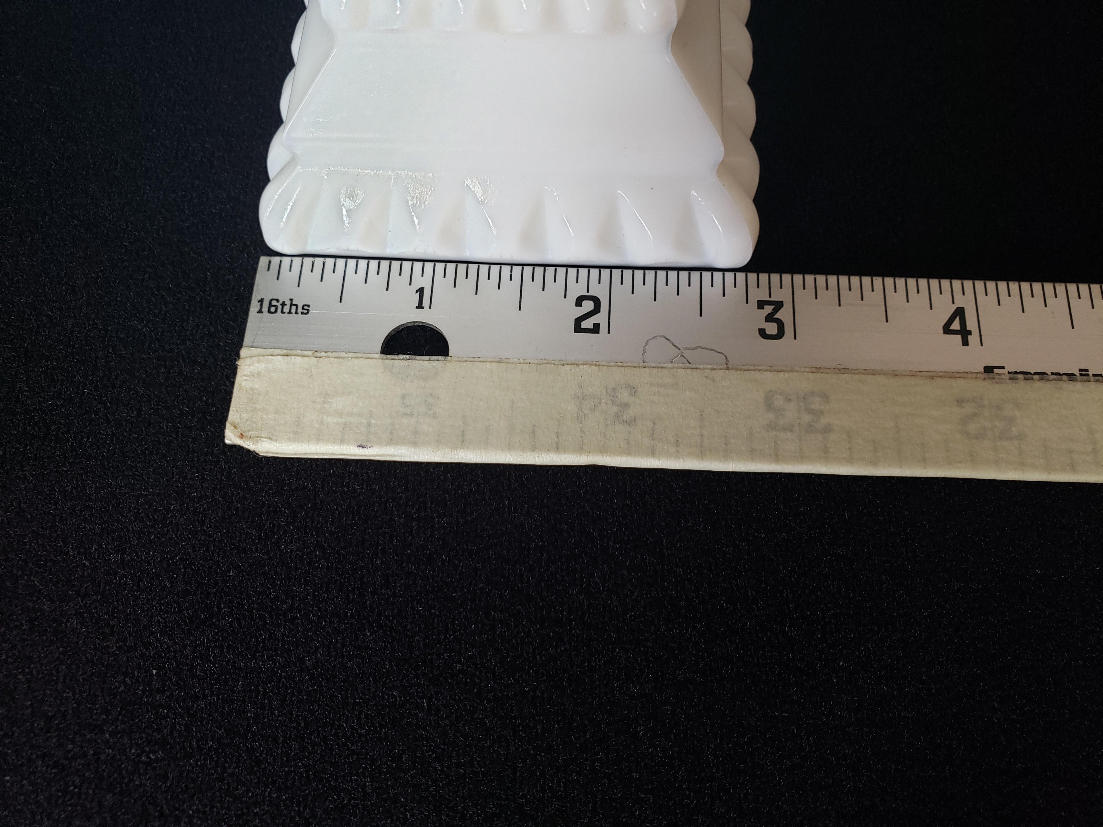 Vintage Milk Glass Footed Square Dish (lot 2218)