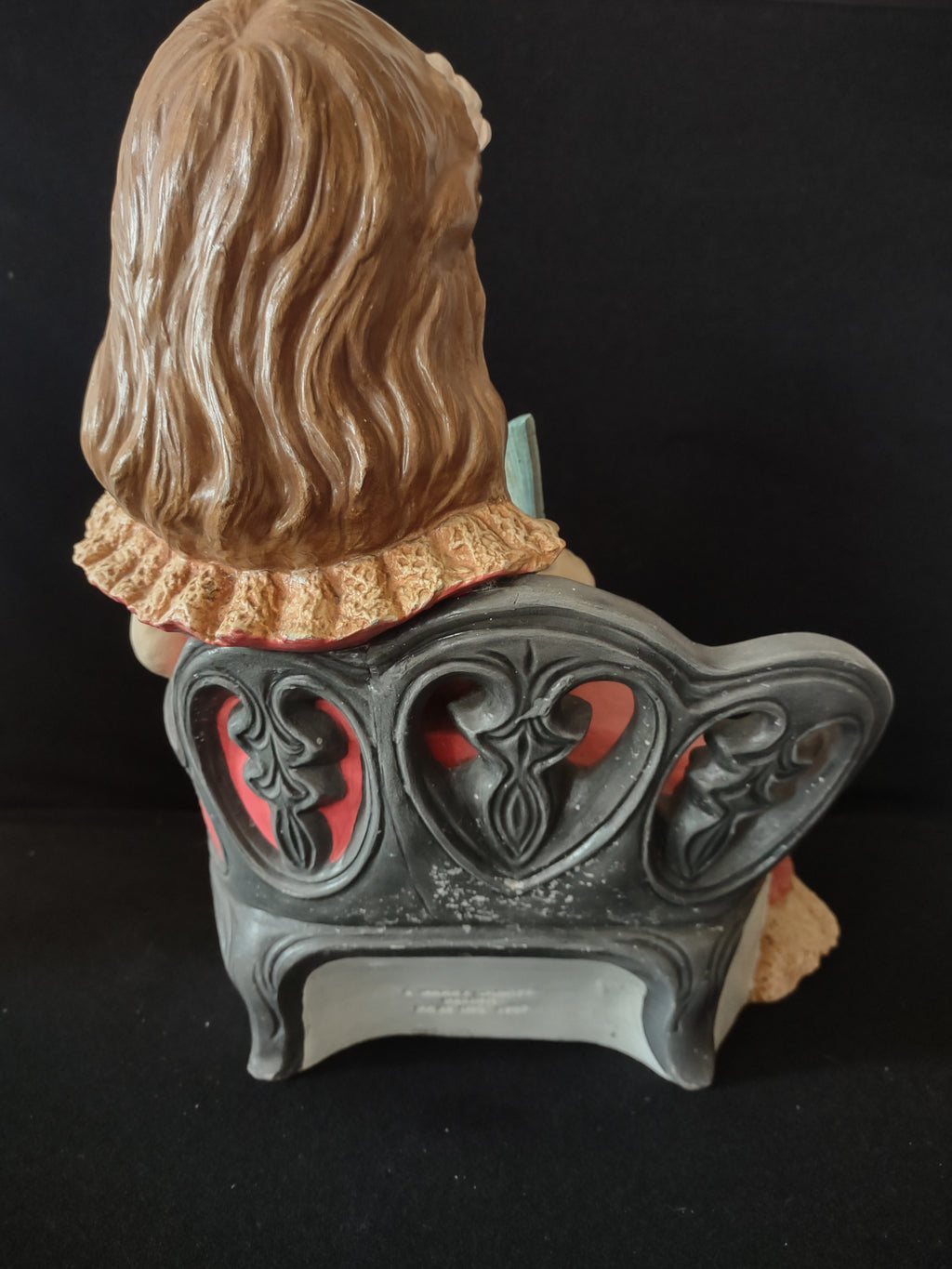 Vintage Ceramic Young Girl Pink Dress Bench (Lot 3721)