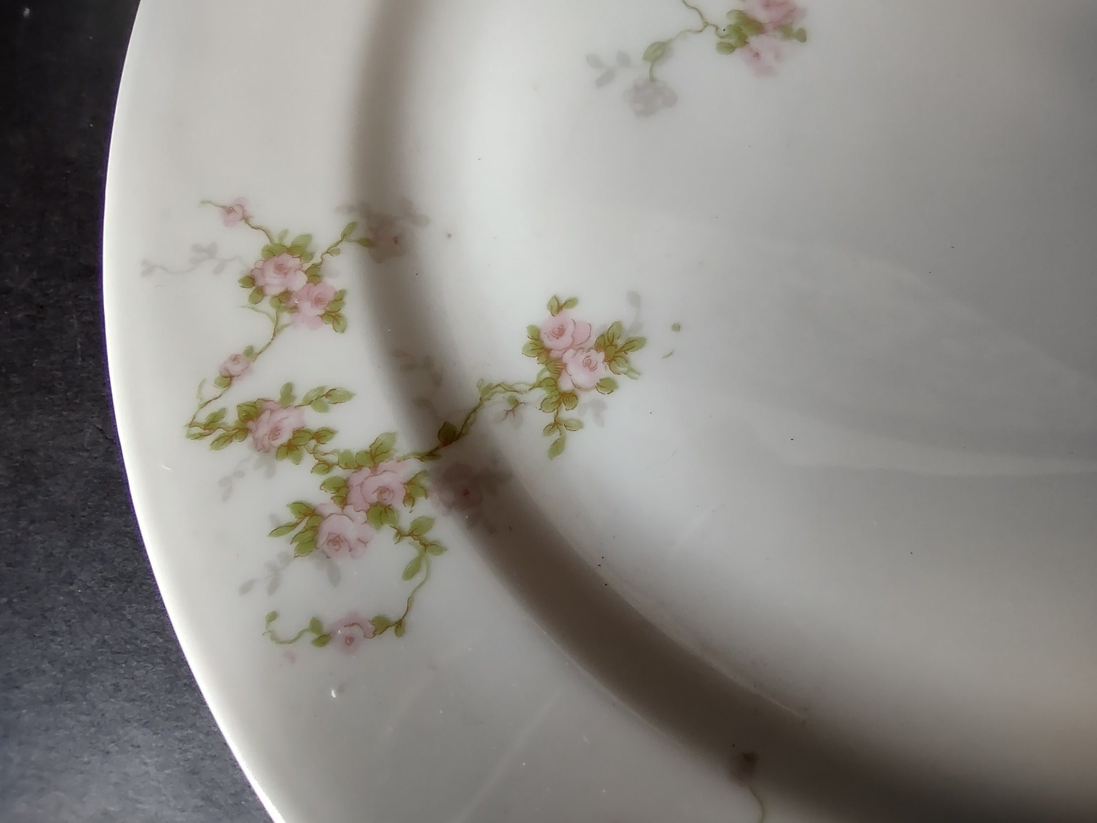 Haviland Limoges Pink Spray Dinner & Bread/Butter Plate (lot 921)
