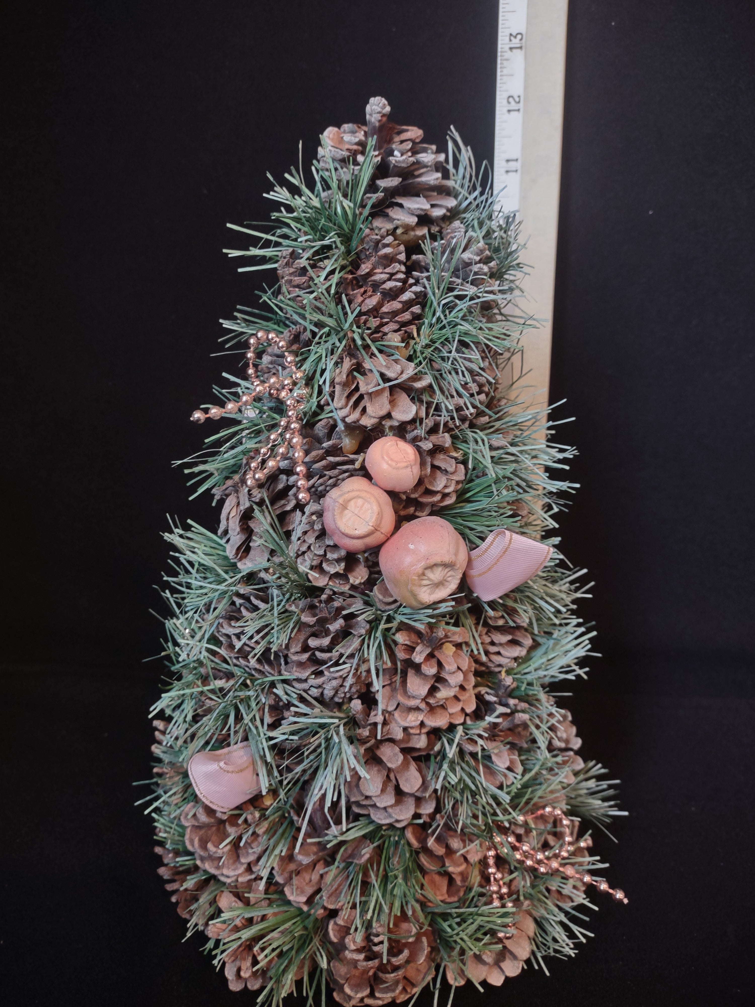 Mini Christmas Tree 12" Victorian Pink Pine Cone (lot 1686)