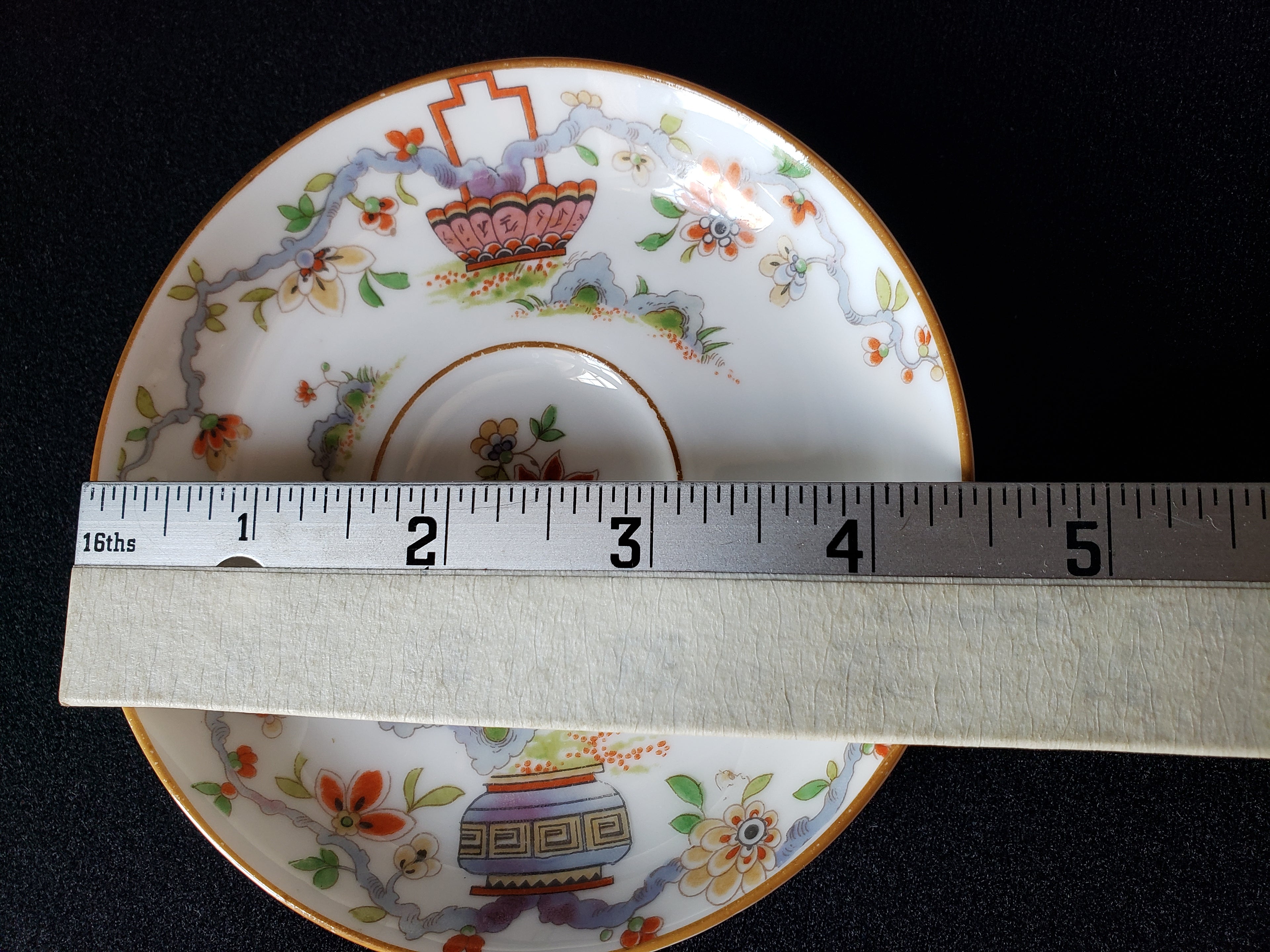 Vintage Royal Worcester Higgins Seiter Butterfly Demitasse Cup Saucer (lot 2124)
