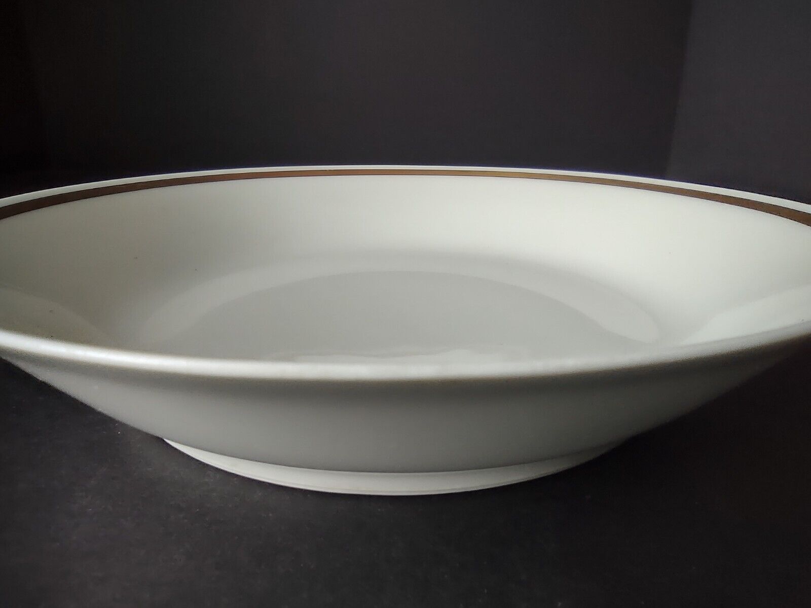 Haviland Limoges Gold & Black Trim White Coupe Soup Pasta Bowl (lot 668)