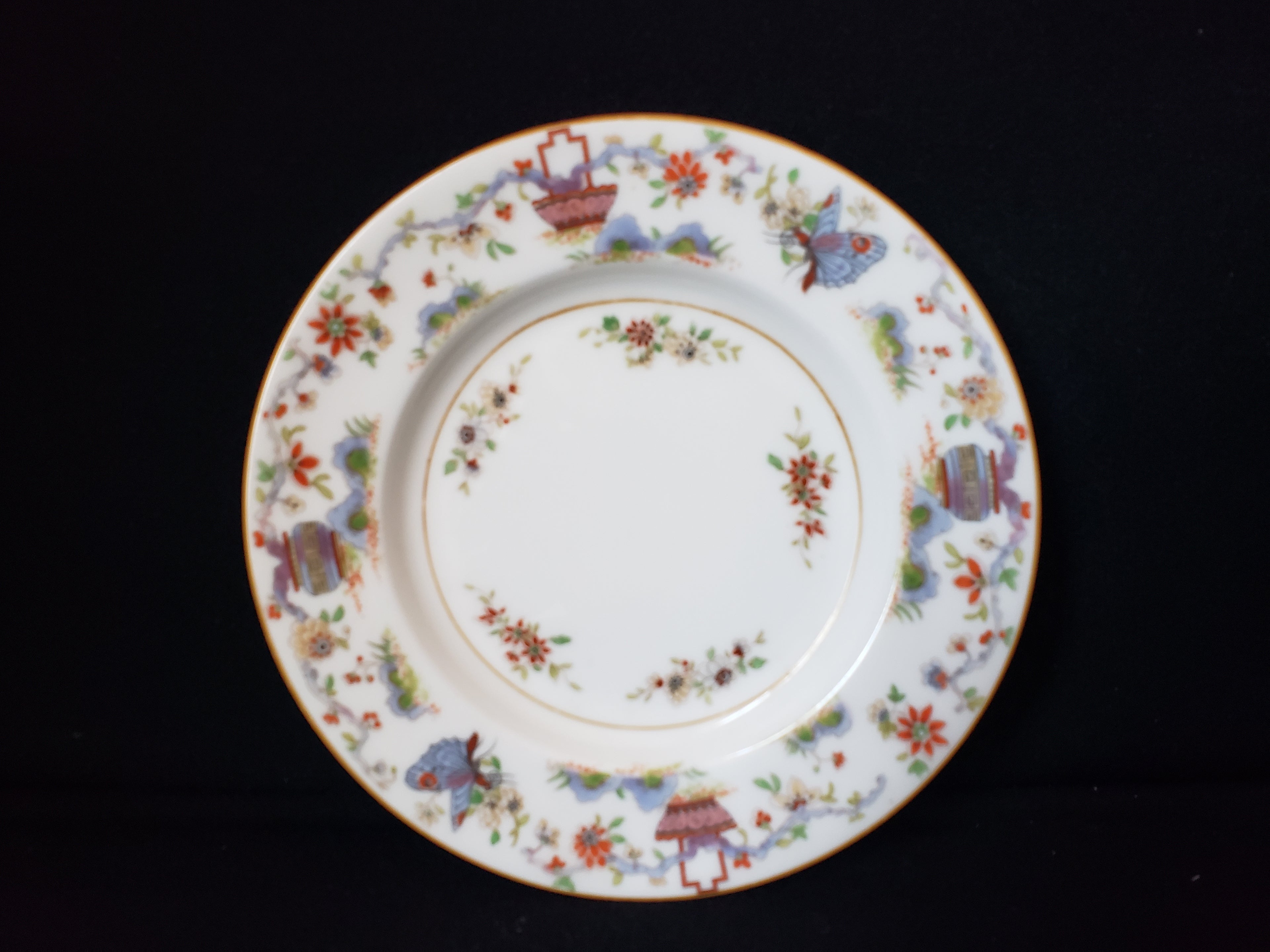 Vintage Royal Worcester Higgins & Seiter Butterfly Bread Plate 6" (lot 2116)
