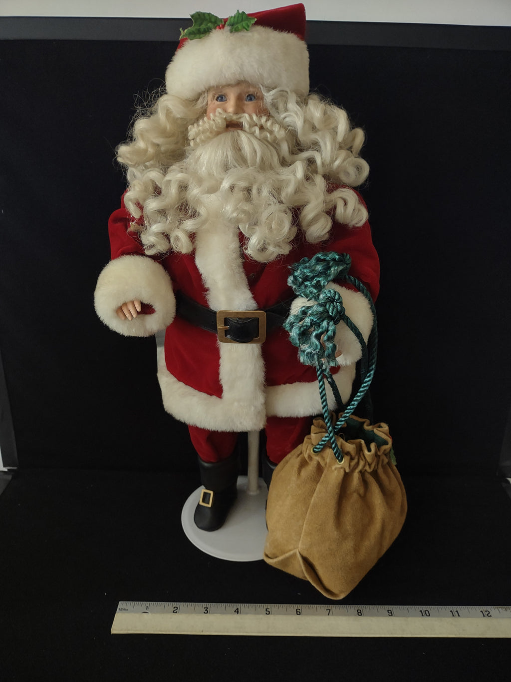 Christmas Danbury Mint Standing Porcelain Santa Claus Toy Sack (Lot 3755)