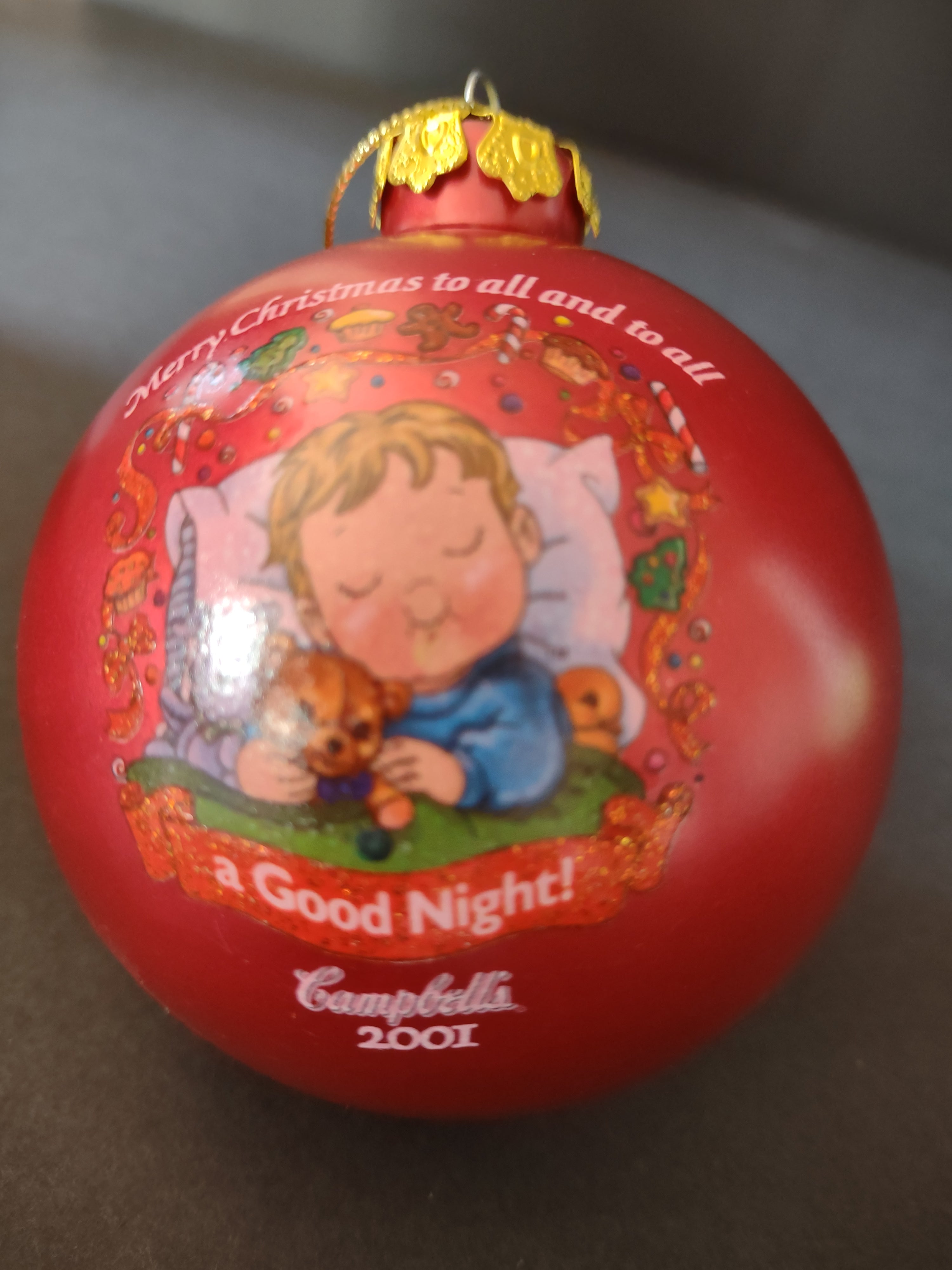 Vintage Christmas 2001 Red Campbells Collector Ornament (Lot 4697)