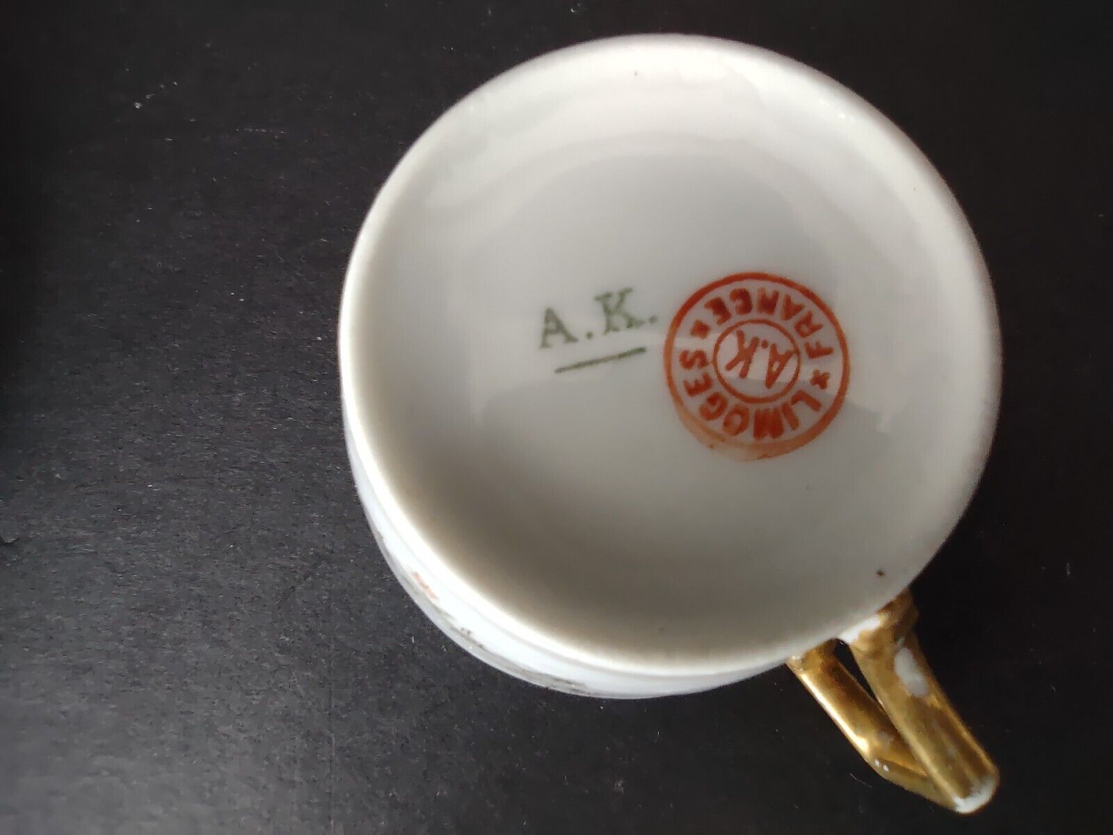 Vintage Demitasse Cup AK Limoges France Flower (lot 523)