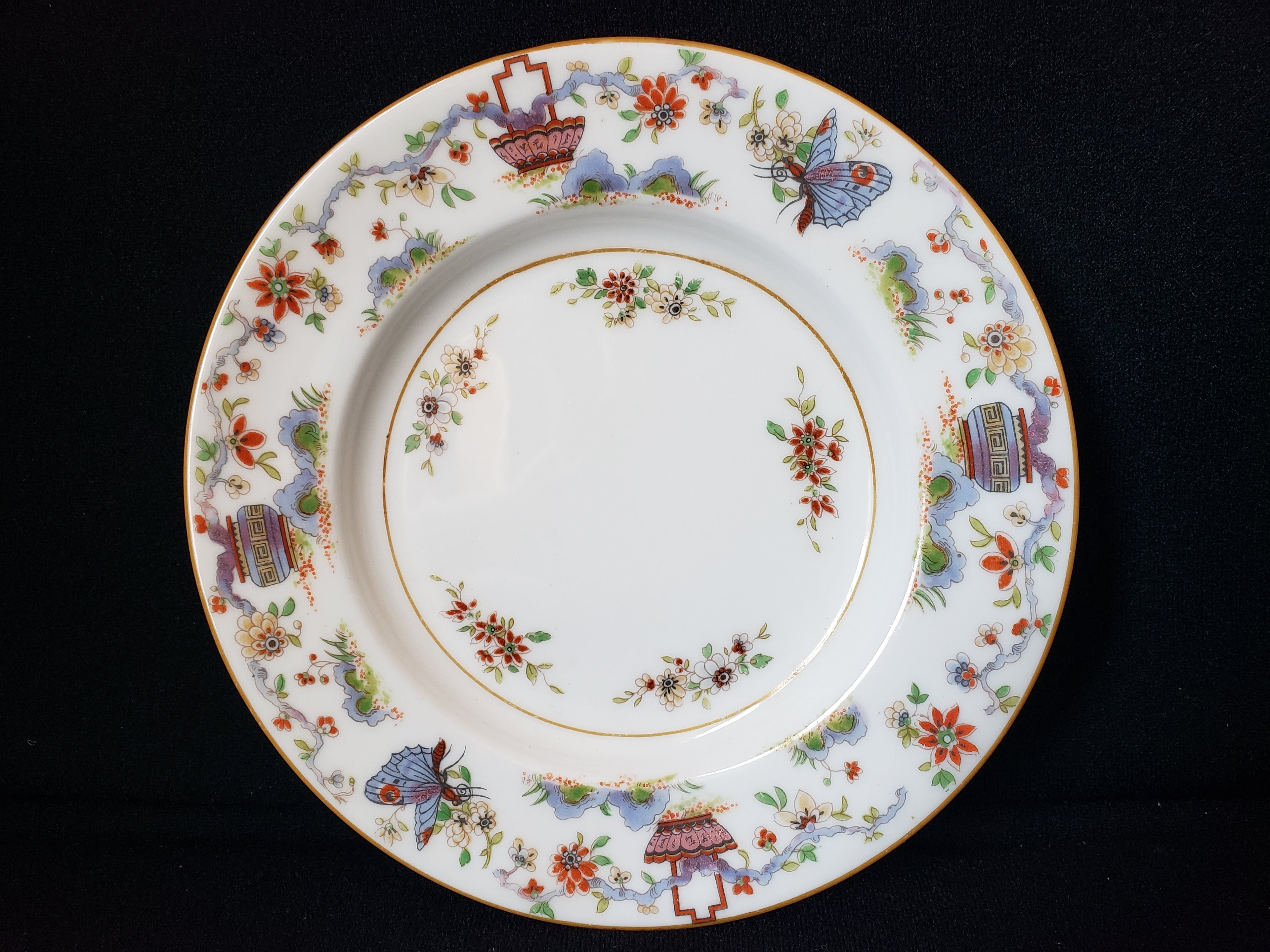 Vintage Royal Worcester Higgins & Seiter Butterfly Bread Plate 6" (lot 2116)