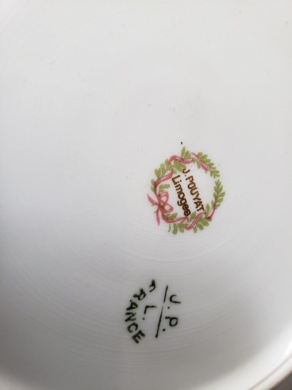 JP Limoges France Gold Trim Green Laurel 6-1/4" Bread/Butter Plate (588)