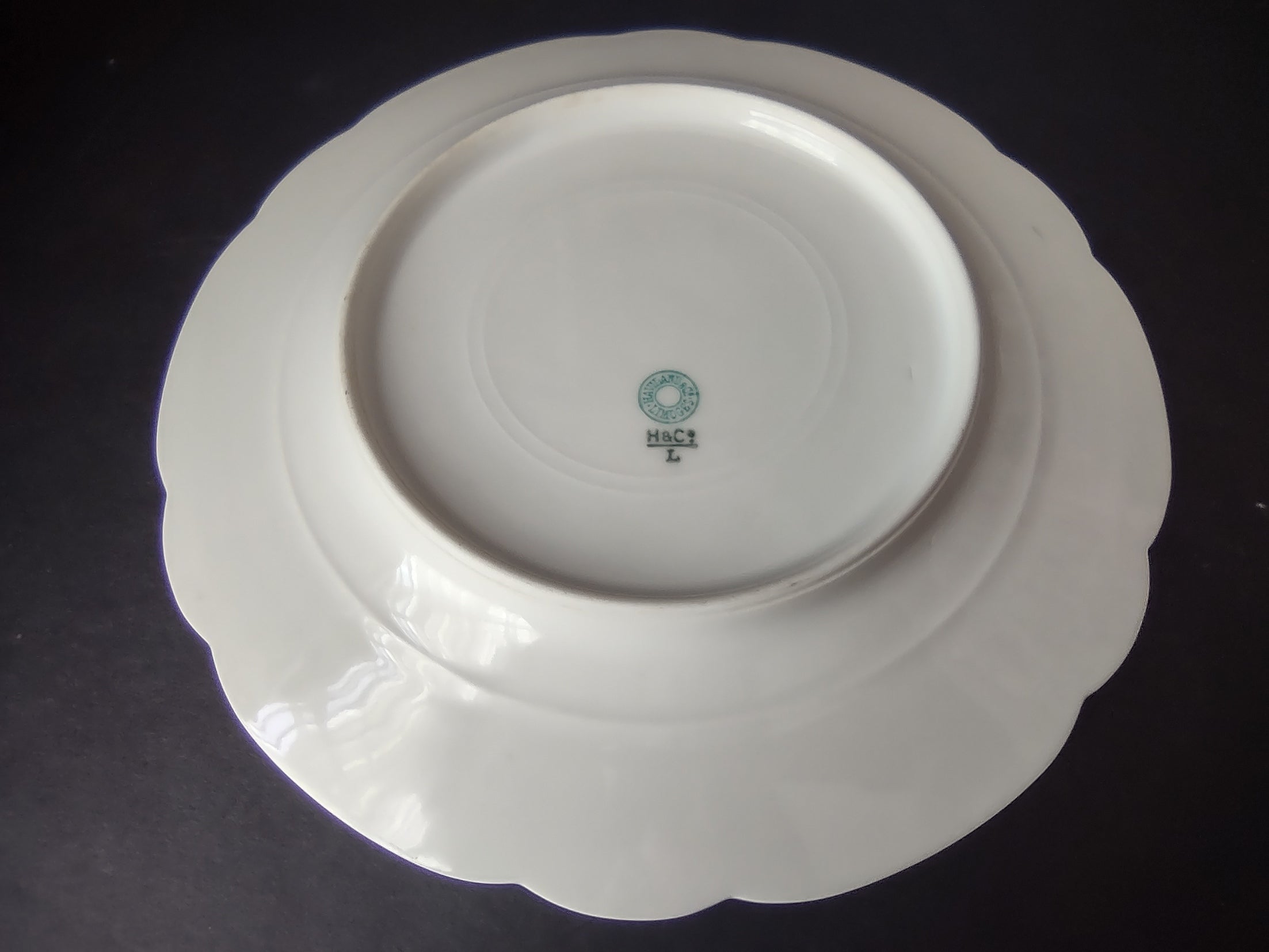 Antique Haviland Limoges Blue Flower Fern Luncheon/Salad Plate 8-1/2" (lot 958)