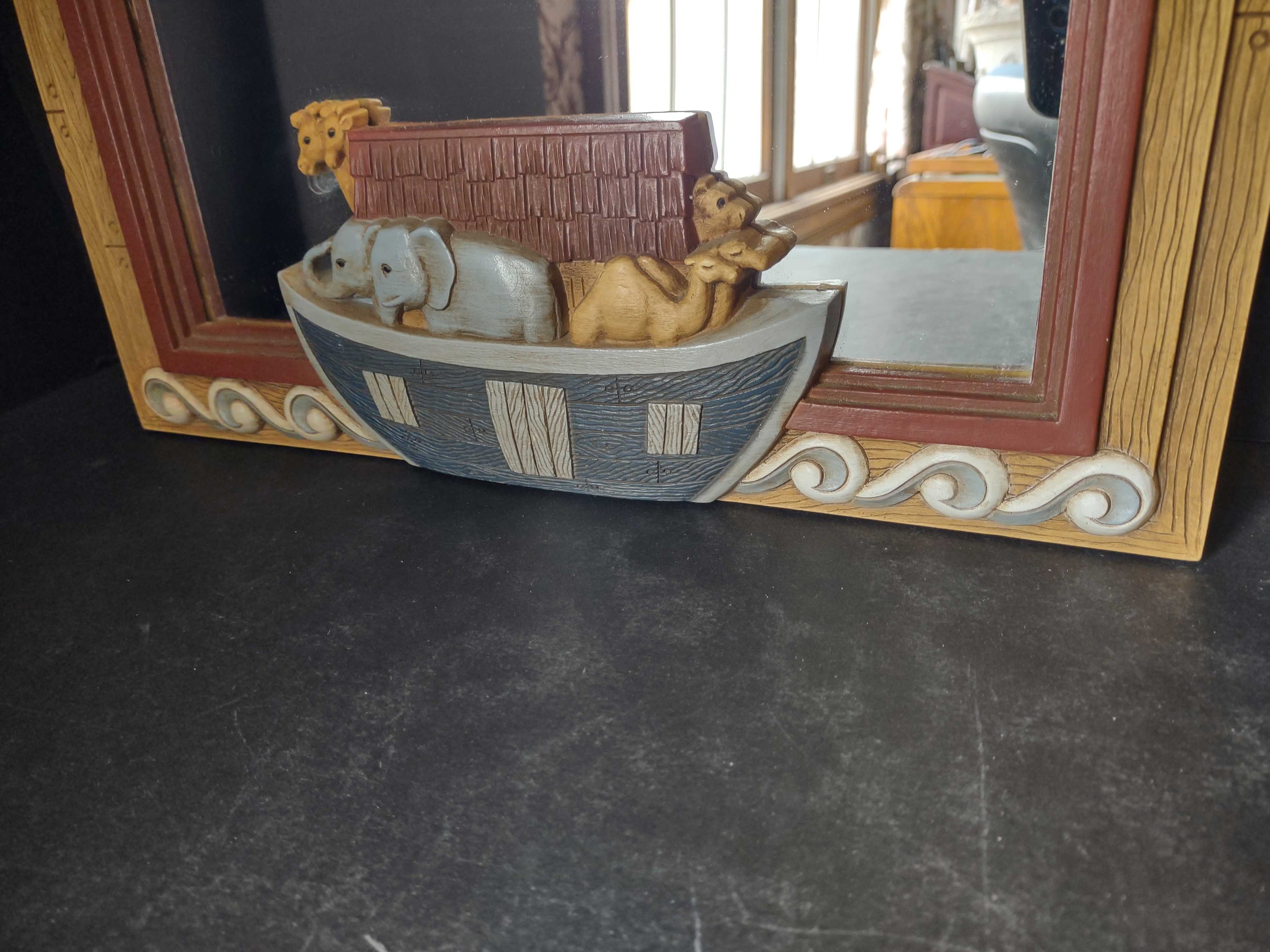 Home Interiors Mirror Kid Noah's Ark Plastic Frame 17"x14" (2578c)
