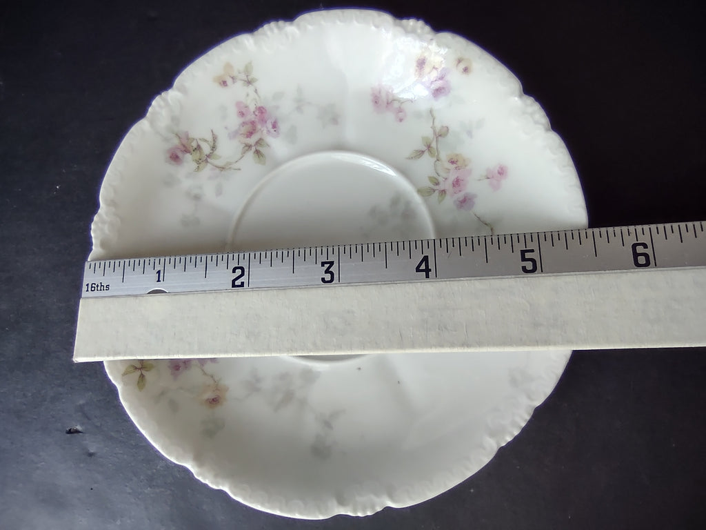 Haviland Limoges Saucer ONLY Pink Purple Yellow Rose (lot 838)