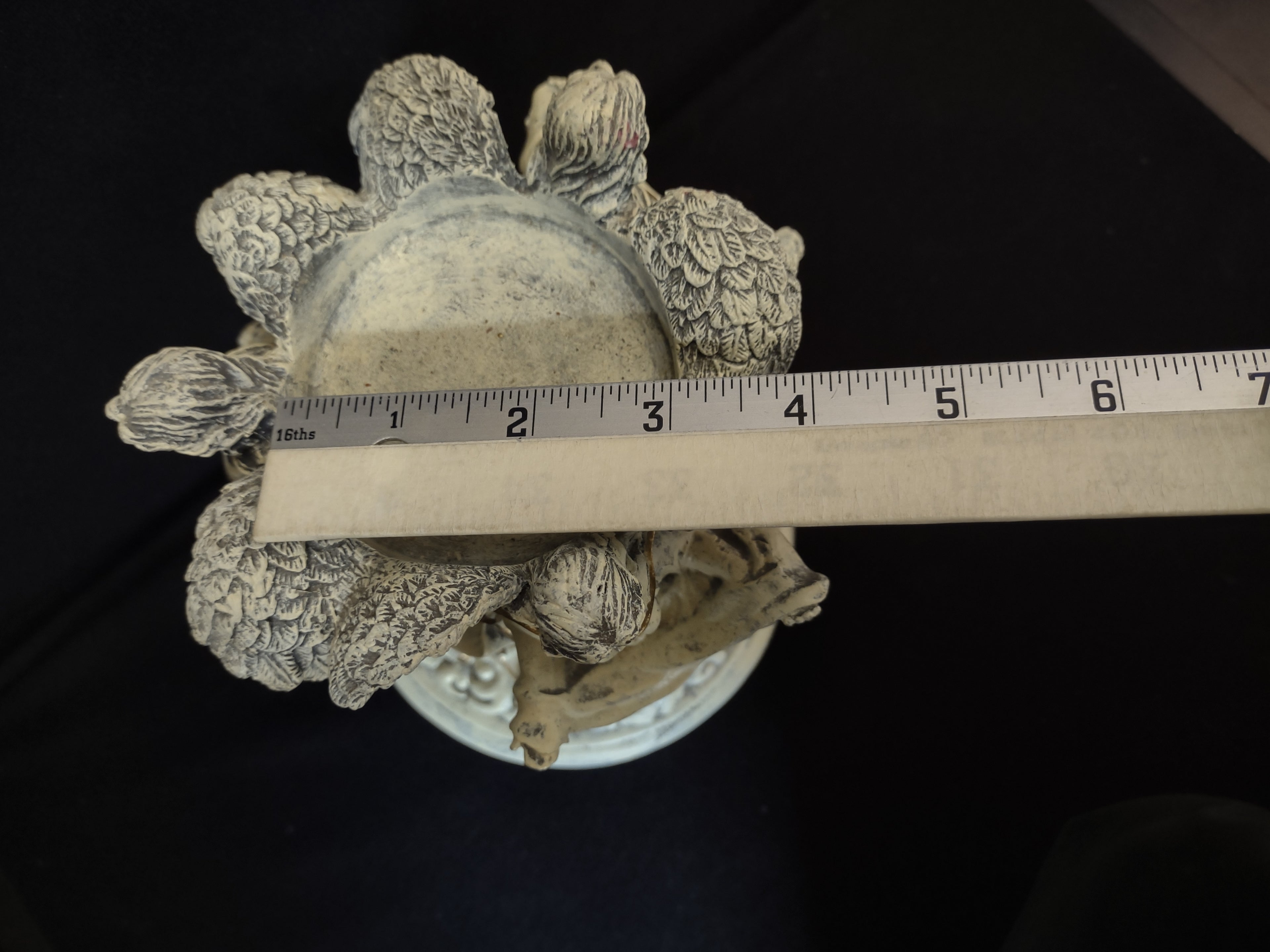 Angel Pillar Candle Stand Peace Love Joy (lot 1699)