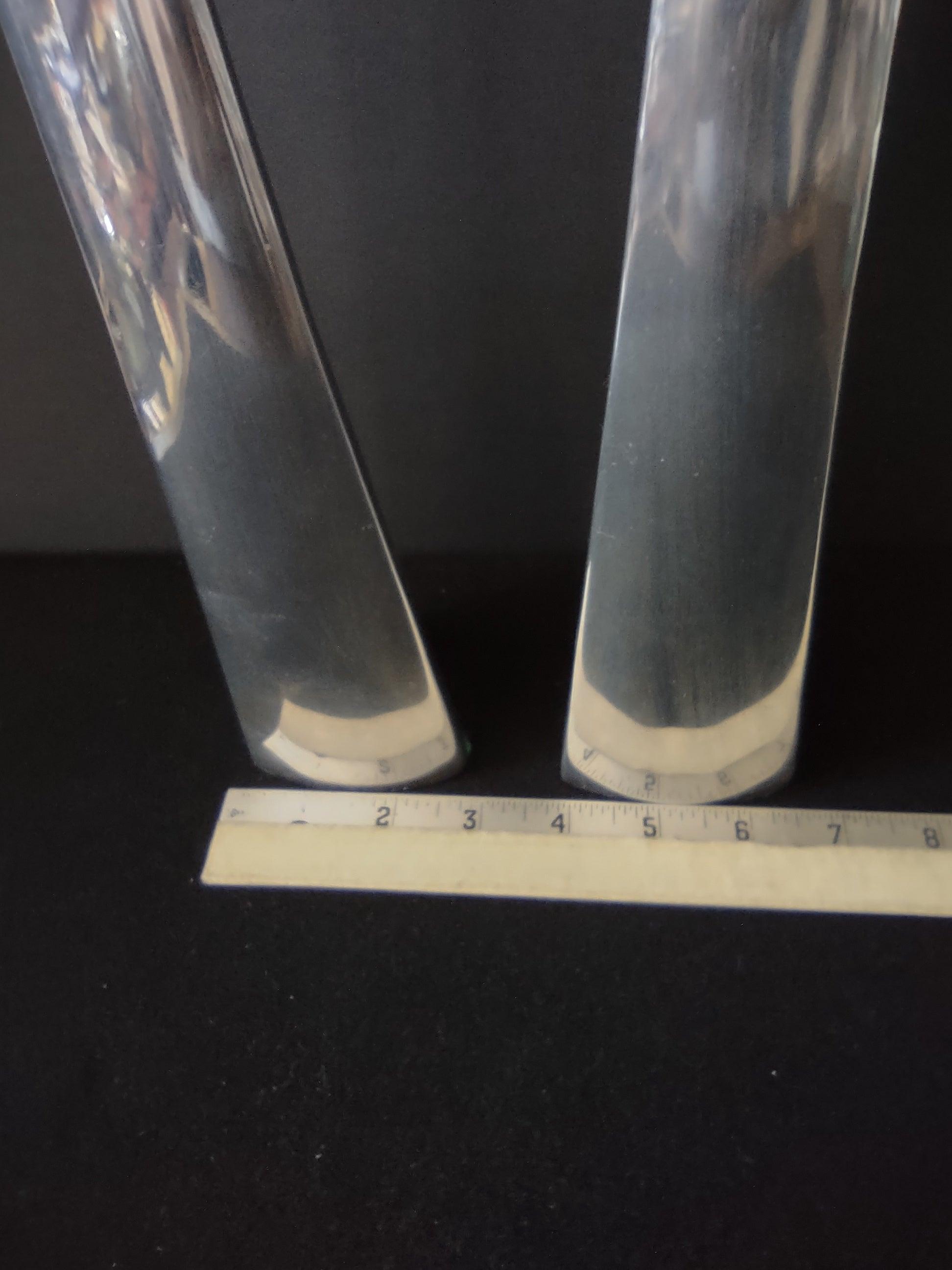 Vintage Mann Pewtertone 14.5" Candle Stick Set Of 2 MCM (Lot 5729)