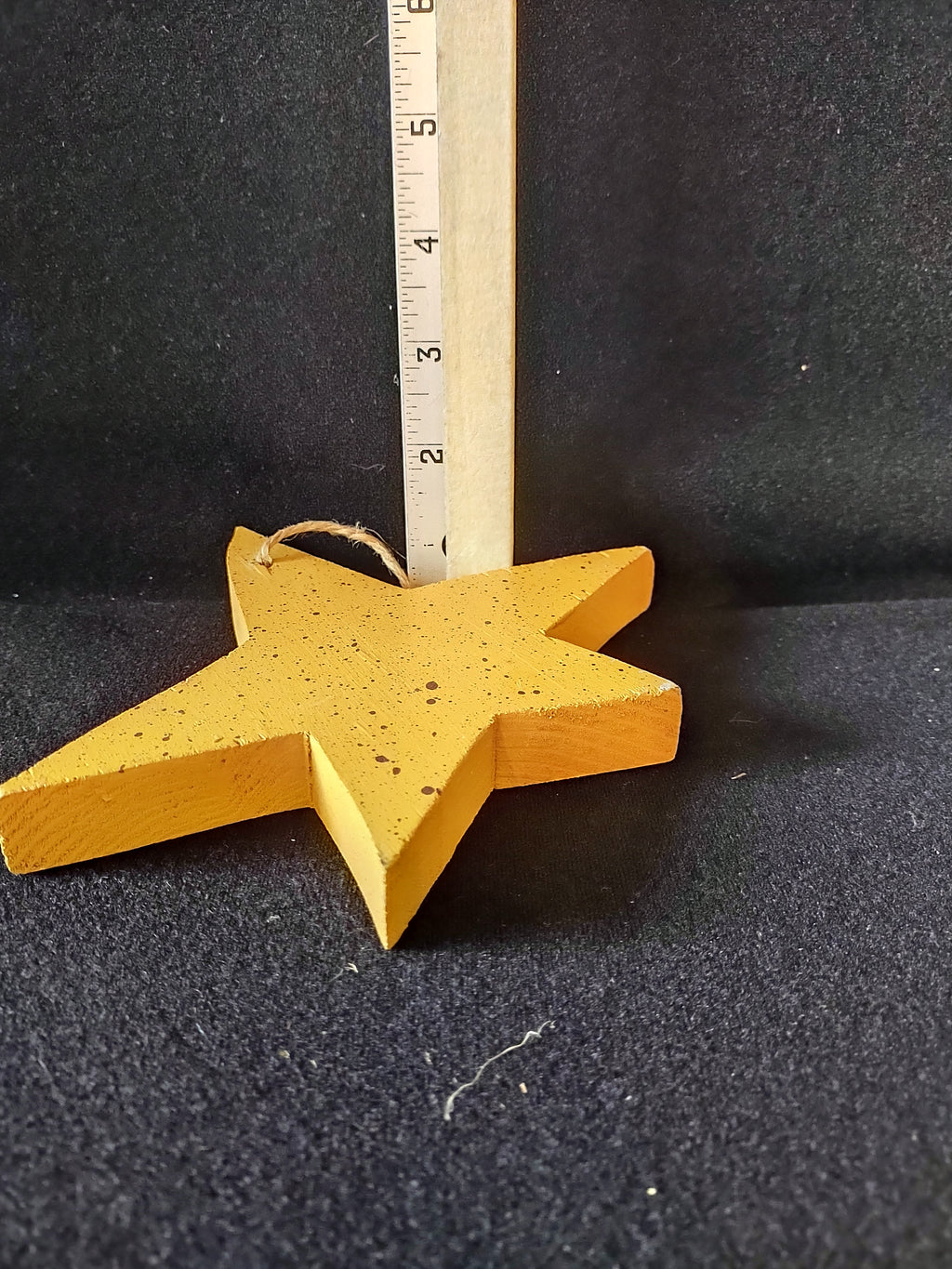 Rustic Christmas Wooden Stars 1 Decorated 8" 2 Small 1 Speckled (Lot 4641)