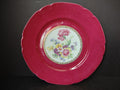 Vintage Czechoslovakia Victoria Maroon Red Dinner Plate Carnation (lot 5646)