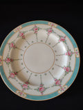 Vintage Minton Persian Rose Dinner Plate Bone China Pink Rose Blue Trim (Lot5466